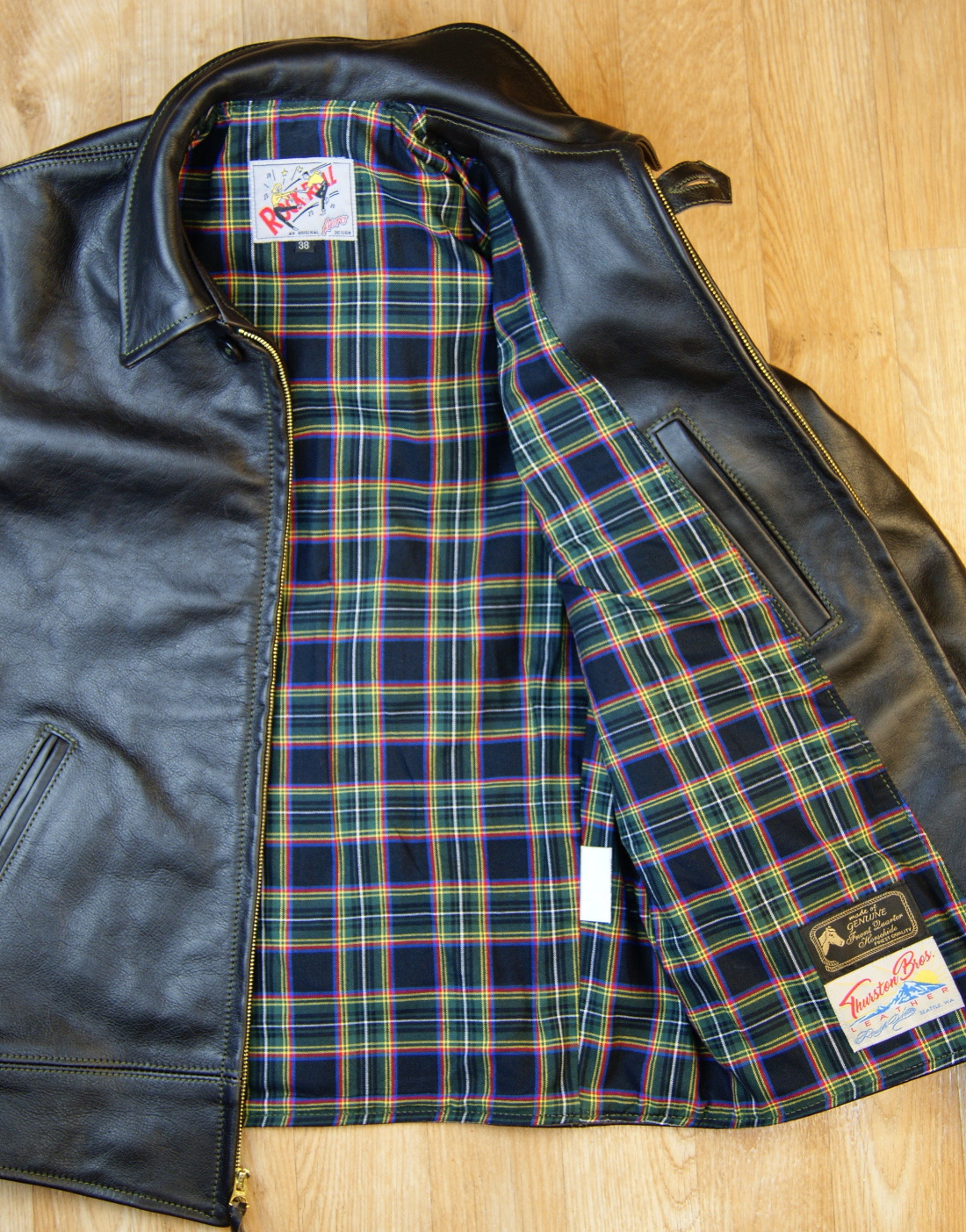 Aero 1920s Original Hercules Blackened Brown Vicenza Horsehide SUV1 Lanark cotton tartan lining.jpg