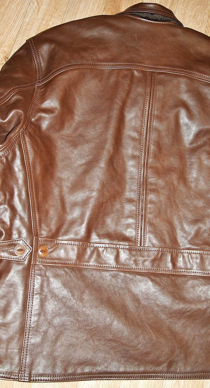 Aero 1920s Premier Work Coat Seal Vicenza Horsehide back.jpg