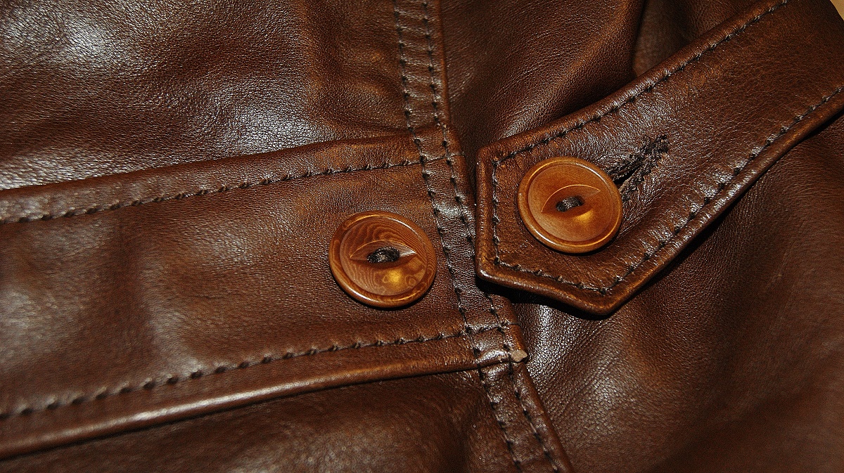 Aero 1920s Premier Work Coat Seal Vicenza Horsehide button side cinches.jpg