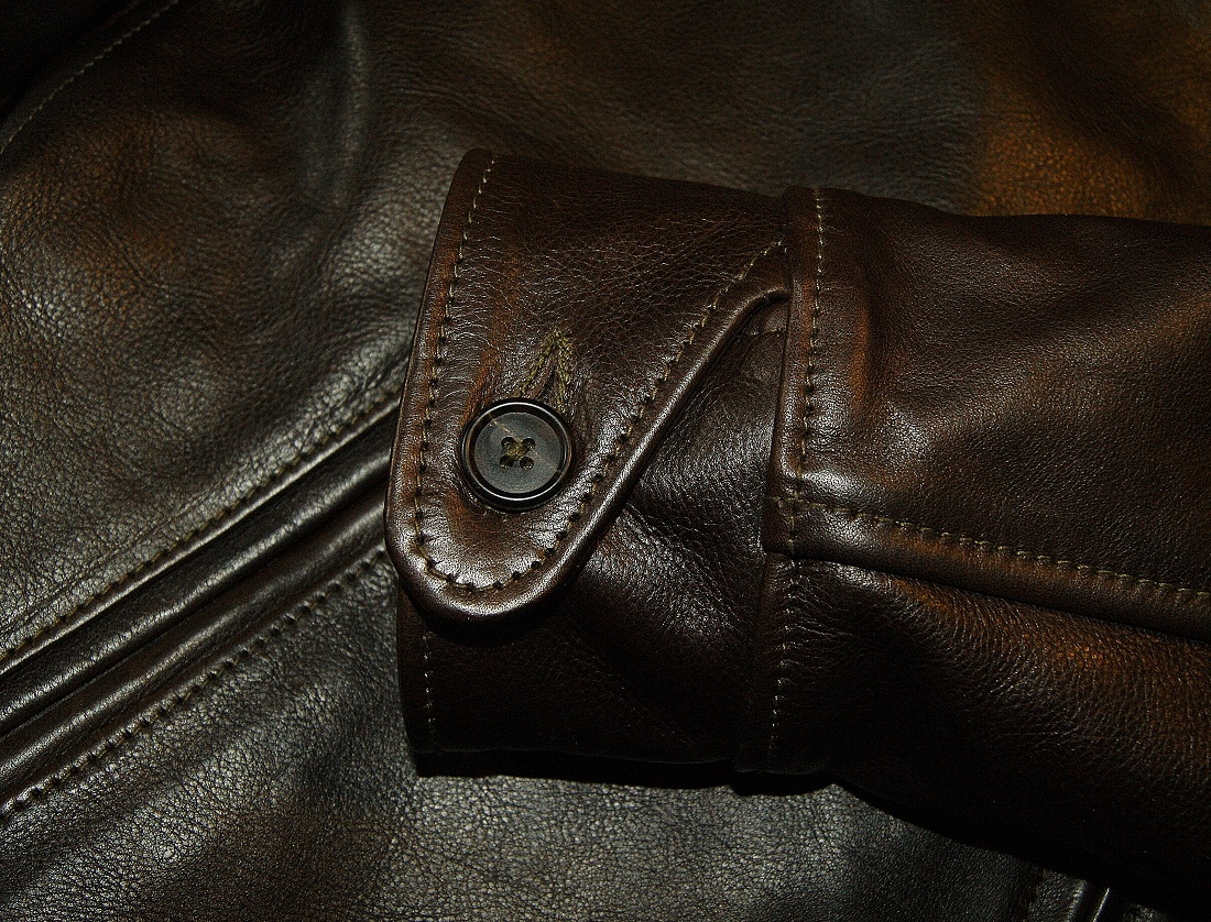 Aero 1930s Half Belt Dark Seal Vicenza Horsehide button cuff.jpg