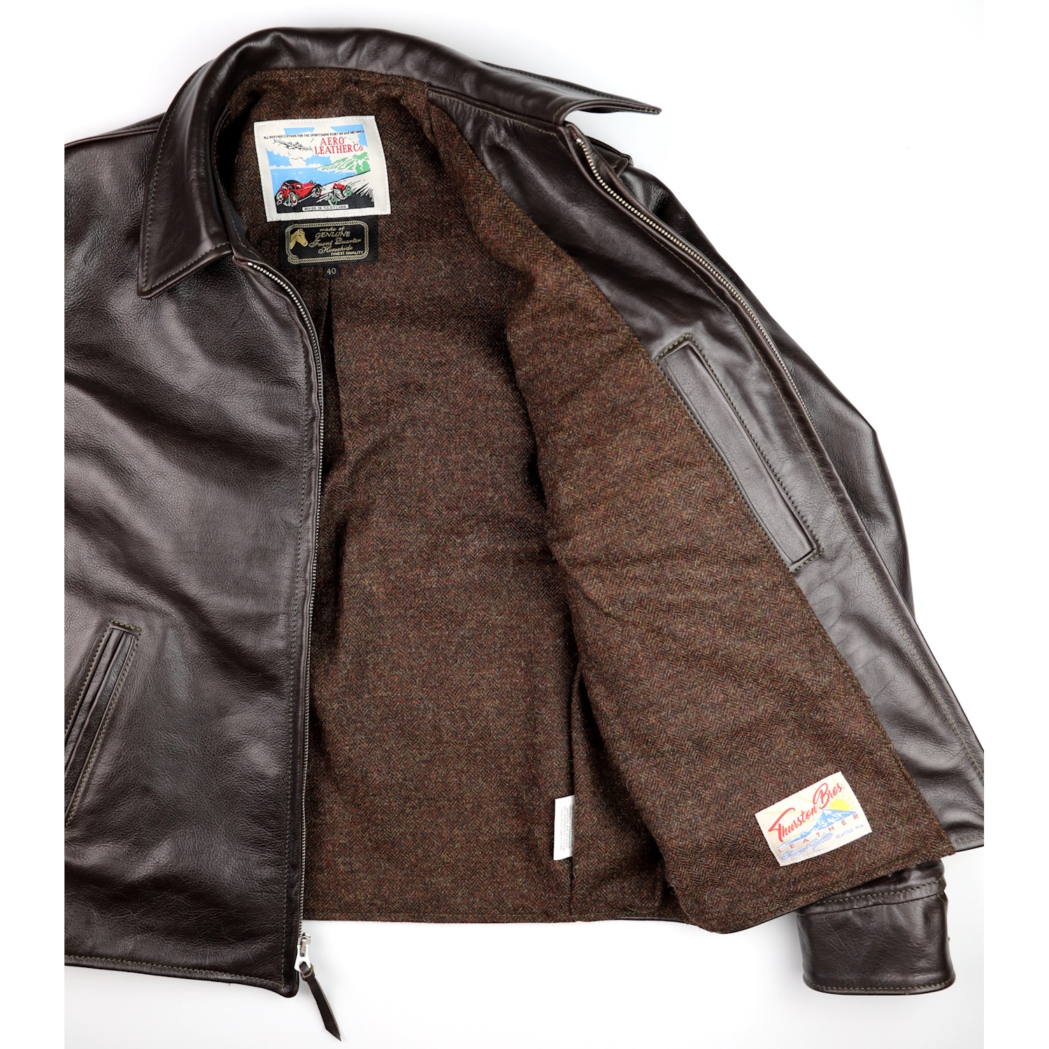 Aero 1930s Half Belt Dark Seal Vicenza R44 Brown Herringbone Tweed lining.jpg