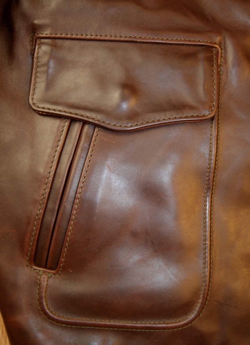 Aero 1950s Flight Jacket Brown CXL FQHH pocket.jpg