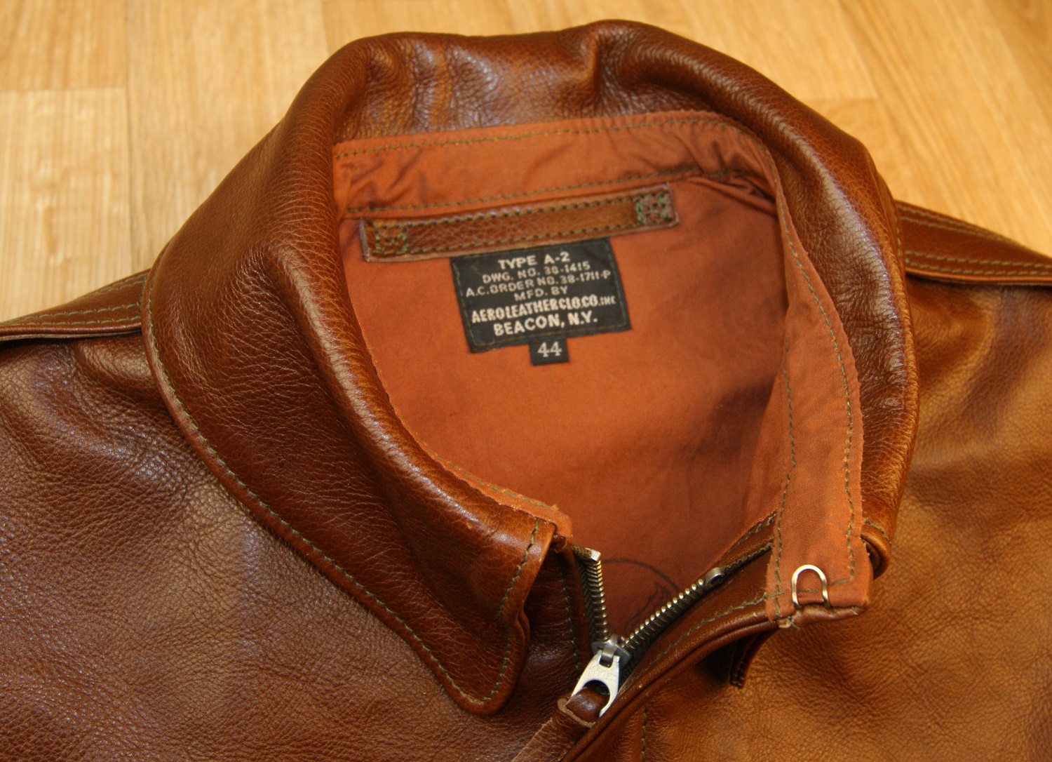 Aero 38-1711 A-2 Russet Vicenza Horsehide tag.jpg