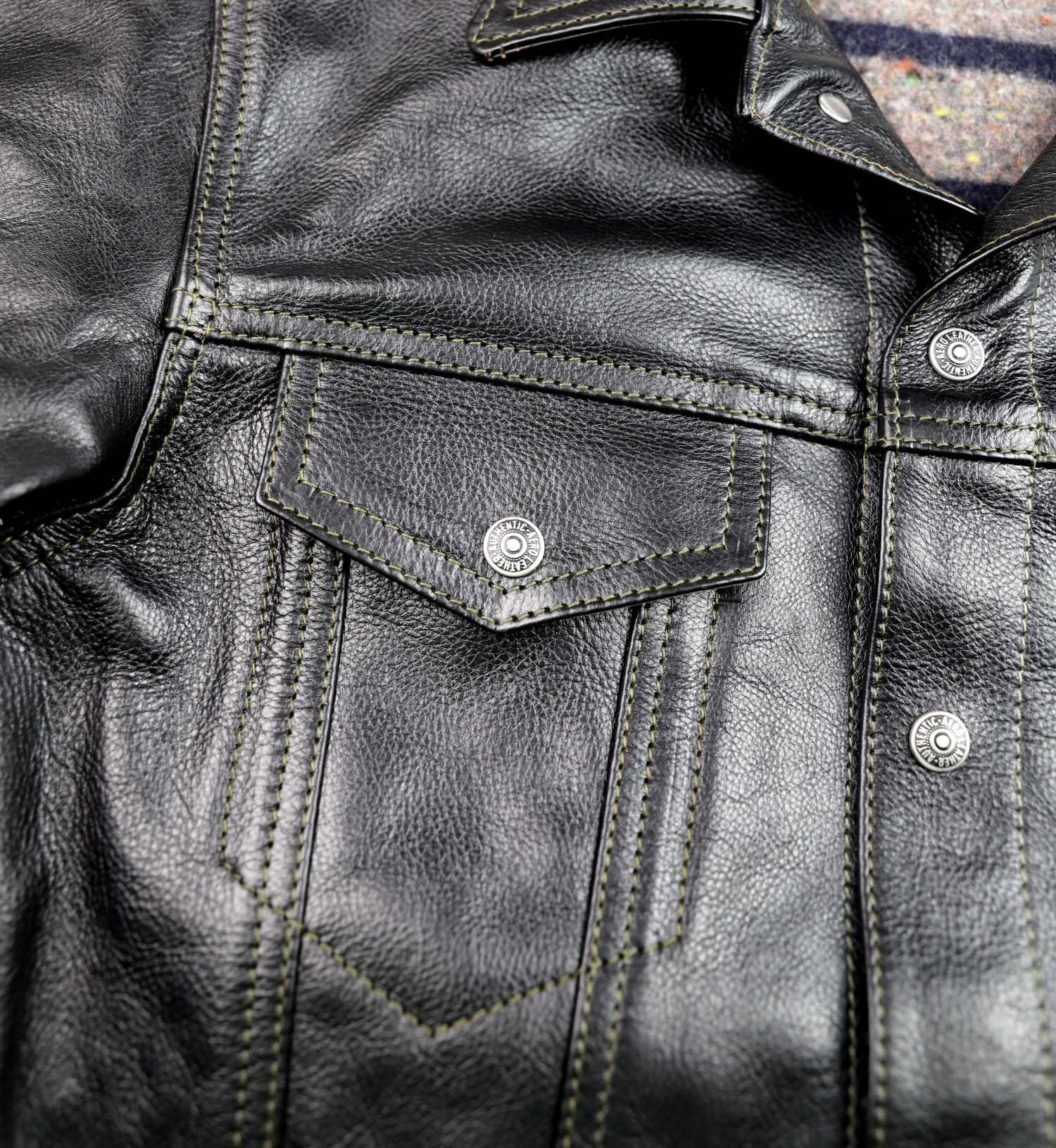 Aero 557XX Blackened Brown Vicenza Horsehide BQ5 chest pocket 2.jpg