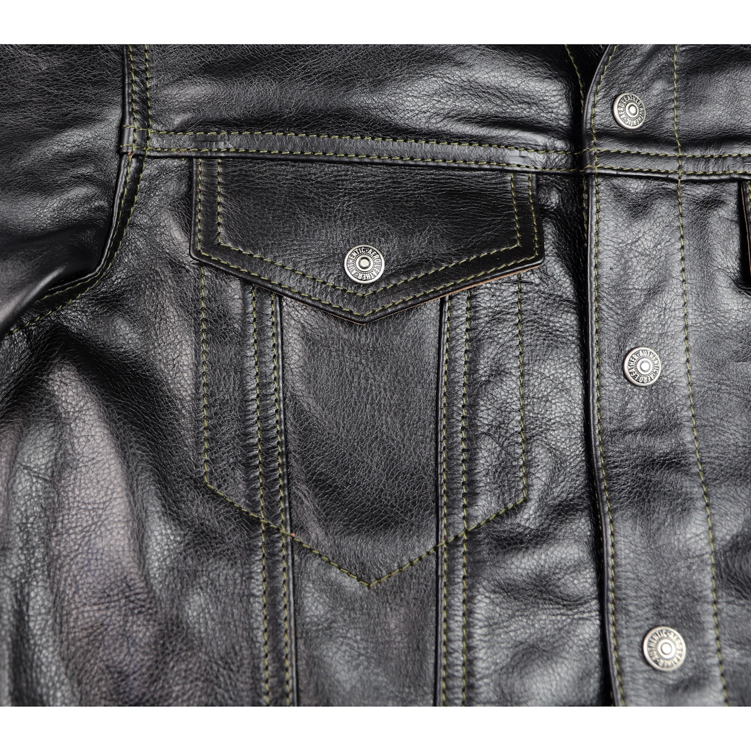 Aero 557XX Jean Jacket Blackened Brown Vicenza SB7 chest pocket IG square.jpg