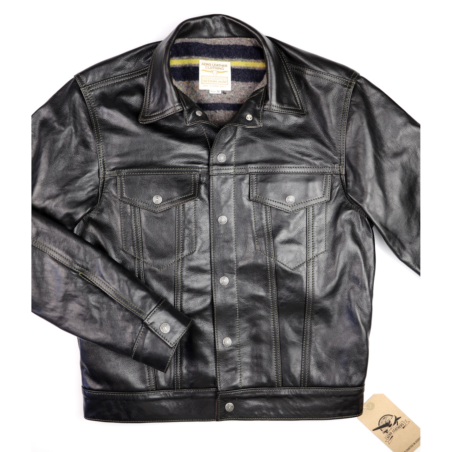 Aero 557XX Jean Jacket Blackened Brown Vicenza SB7 front IG square.jpg