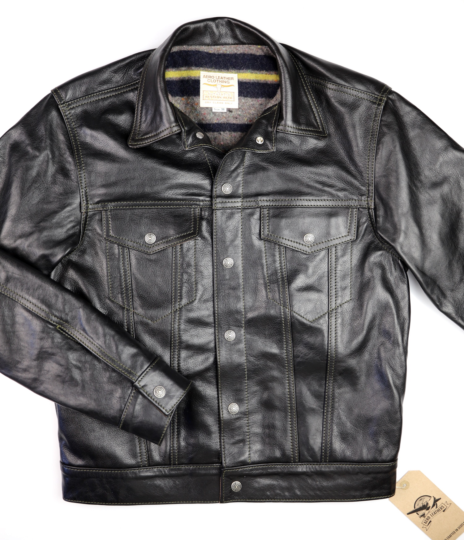 Aero 557XX Jean Jacket Blackened Brown Vicenza SB7 front.jpg