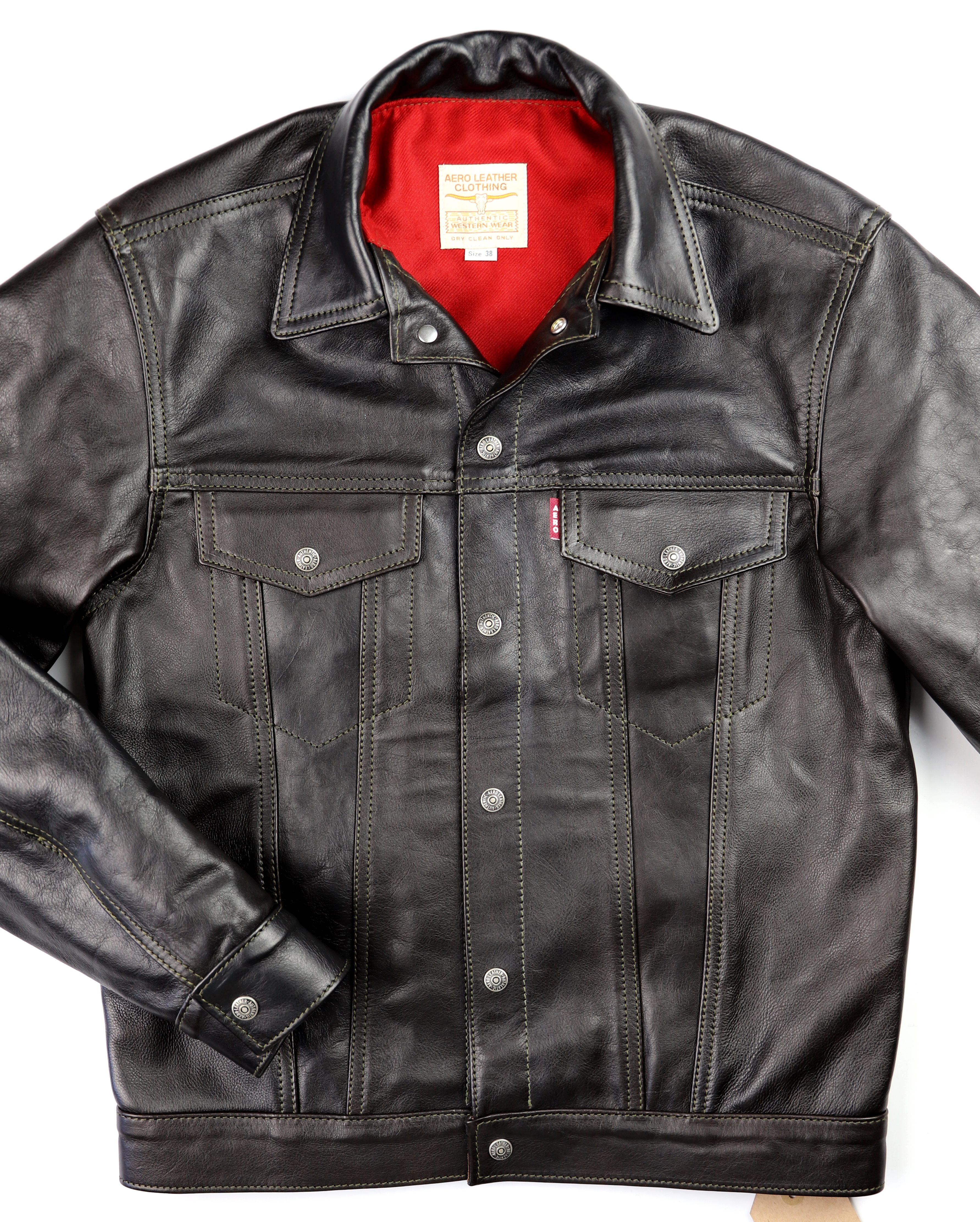 Aero 557XX Jean Jacket Blackened Brown Vicenza UEN front.jpg