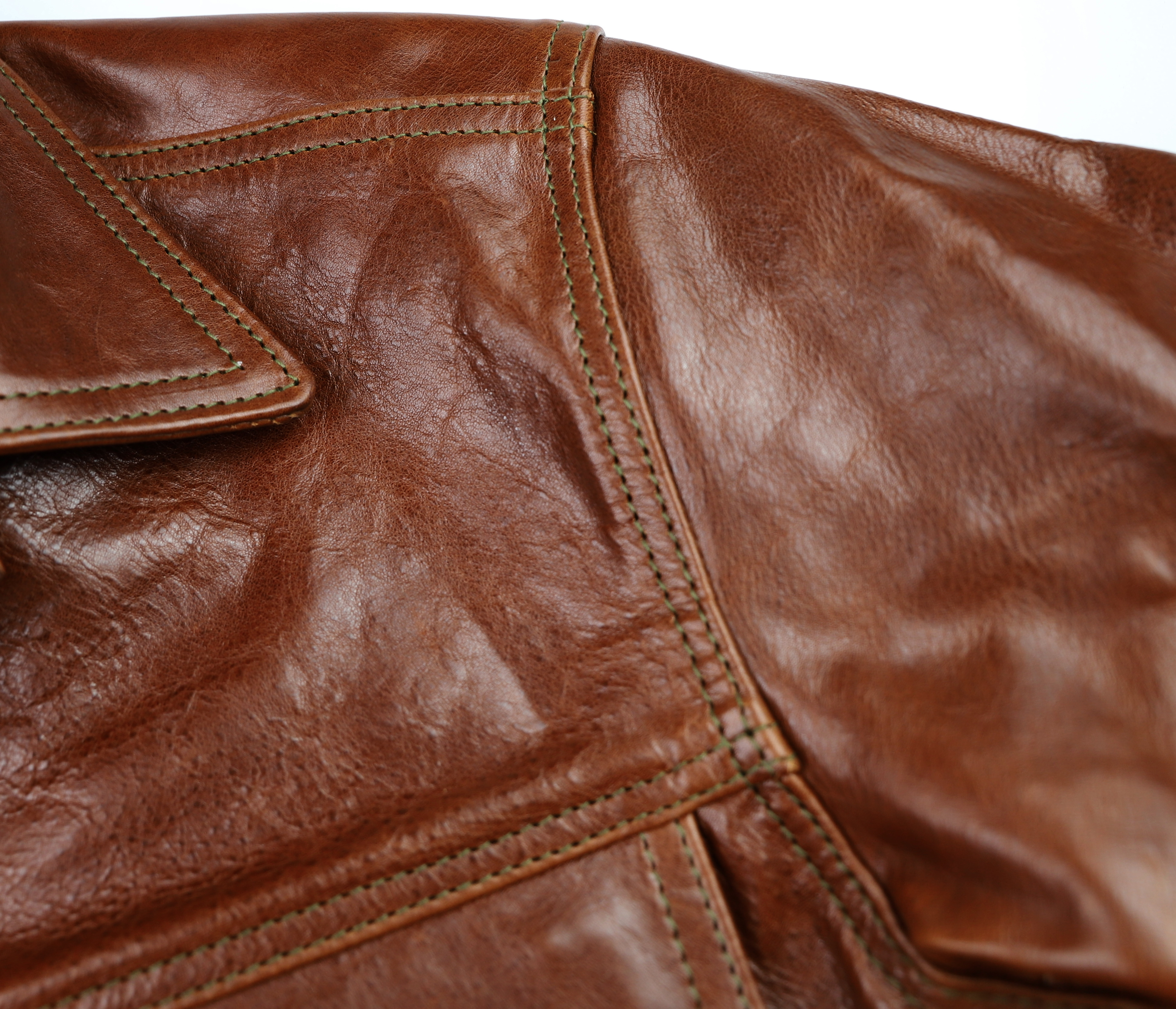 Aero 557XX Russet Badalassi Cowhide shoulder grain.jpg