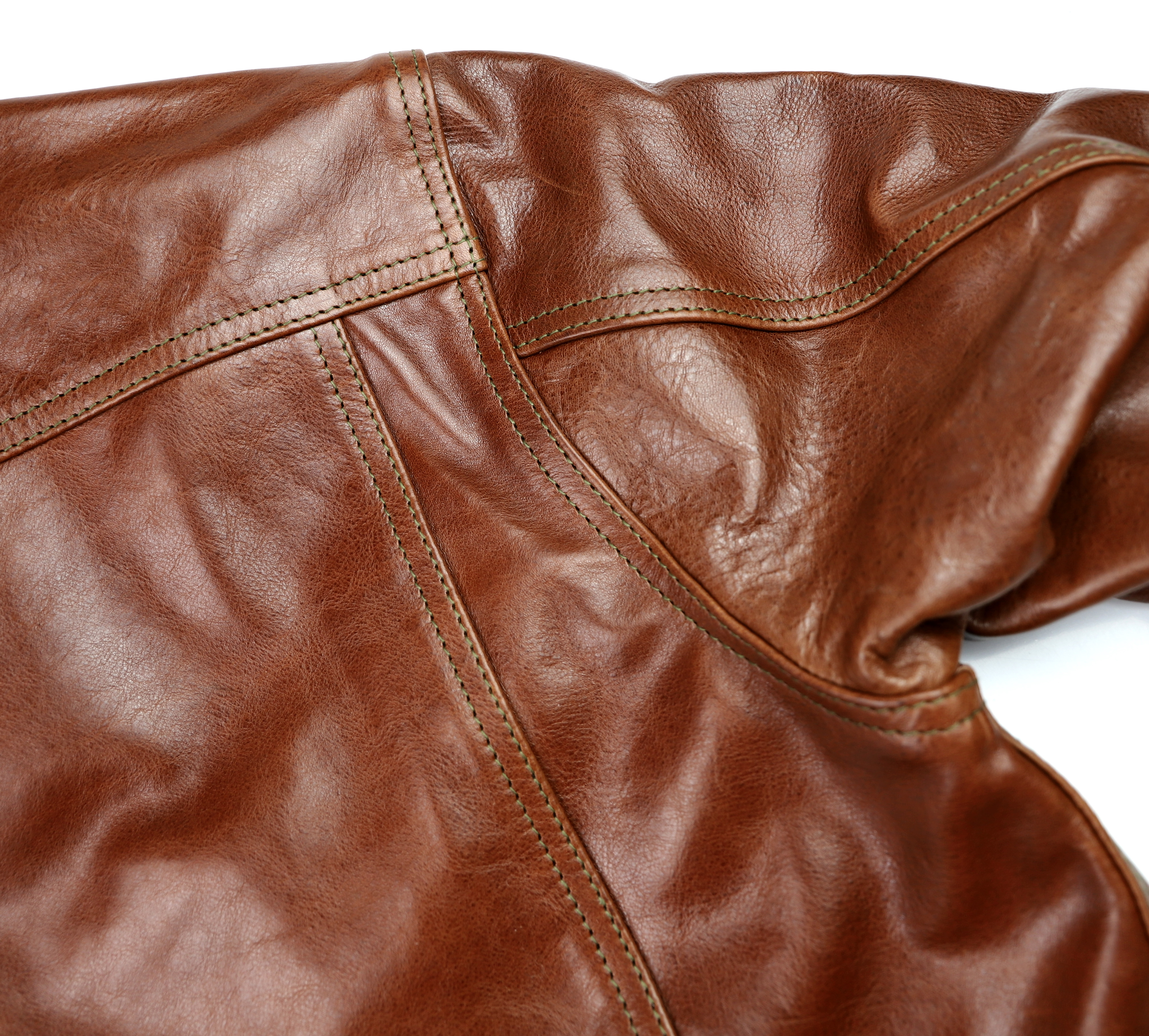 Aero 557XX Russet Badalassi Cowhide shoulder seam.jpg