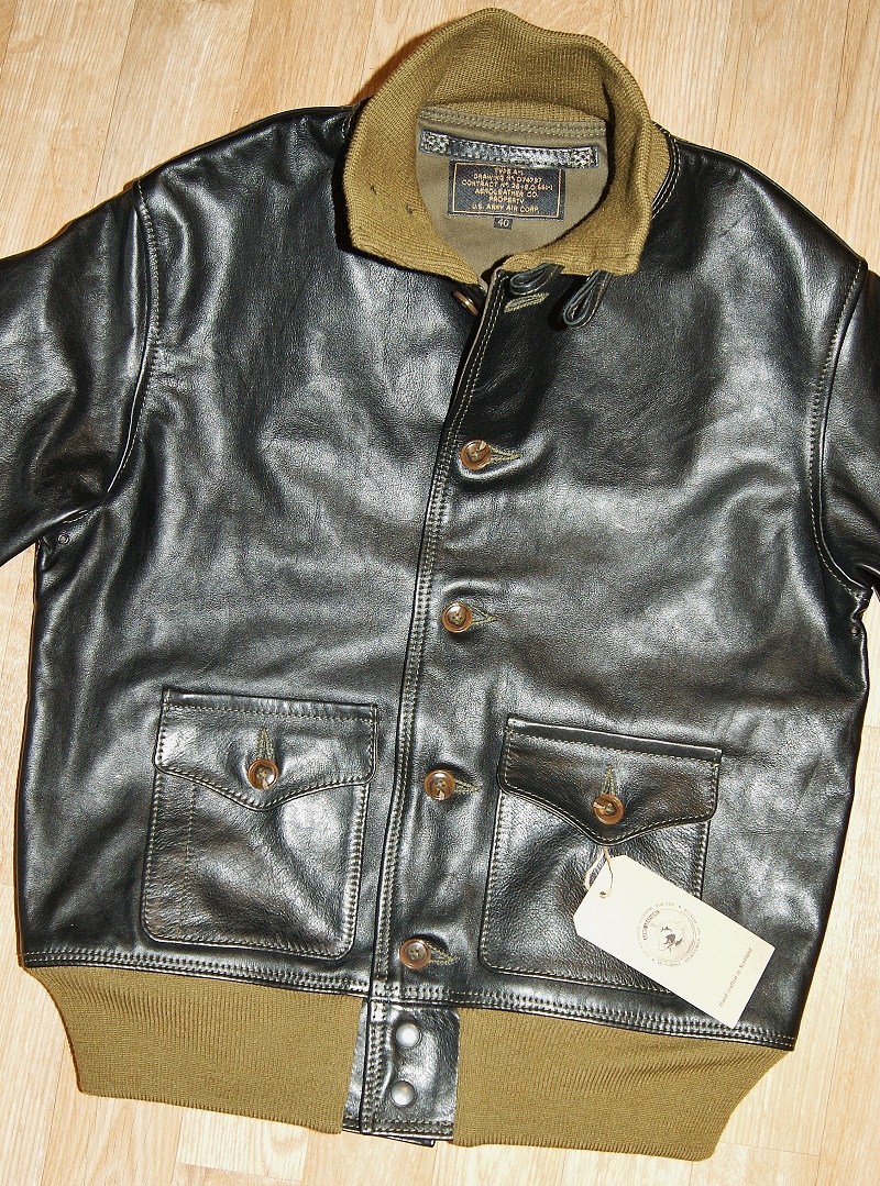 Aero A-1 Black Vicenza Horsehide front smaller.jpg