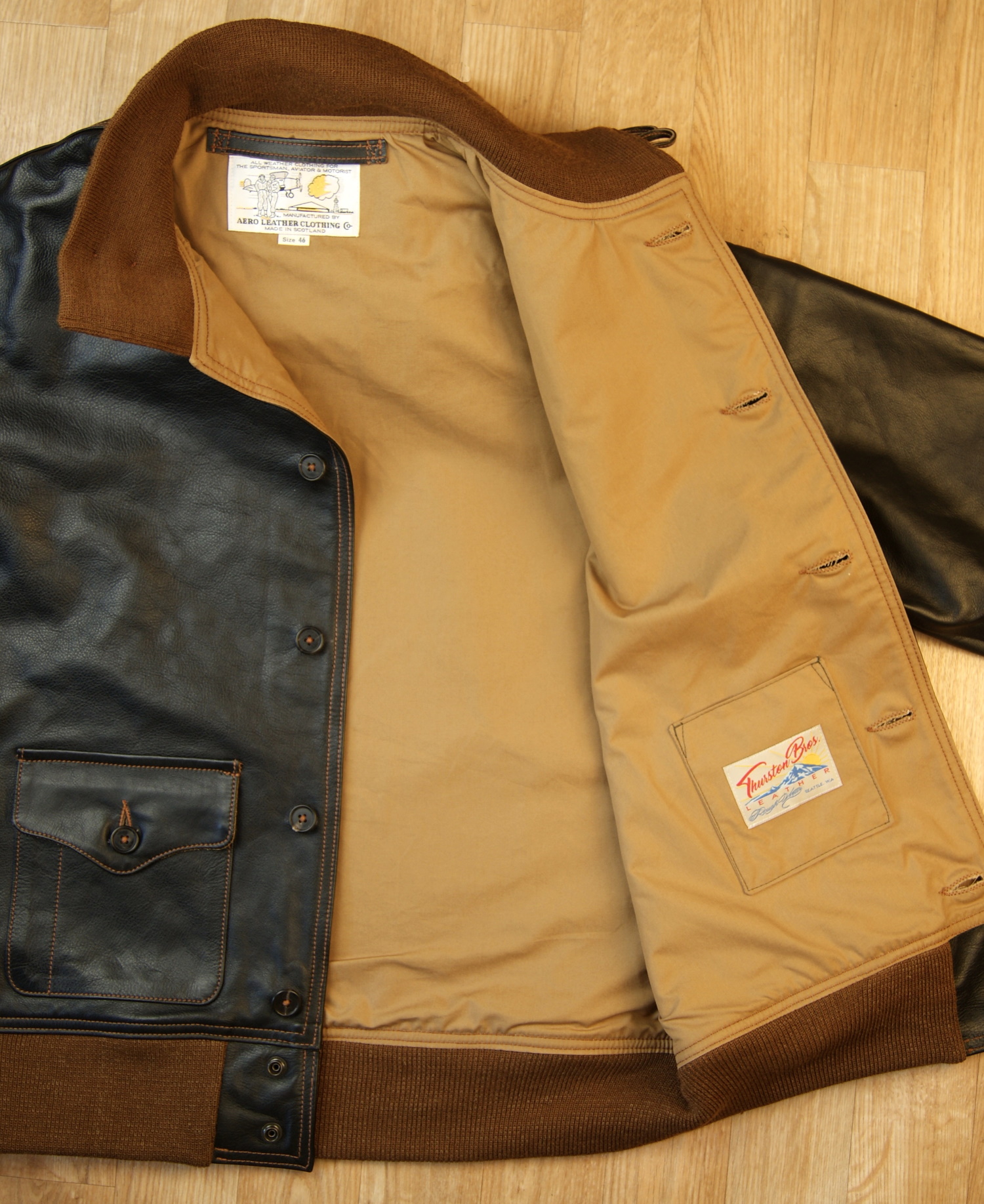 Aero A-1 Blackened Brown Vicenza Horsehide DKE lining.jpg