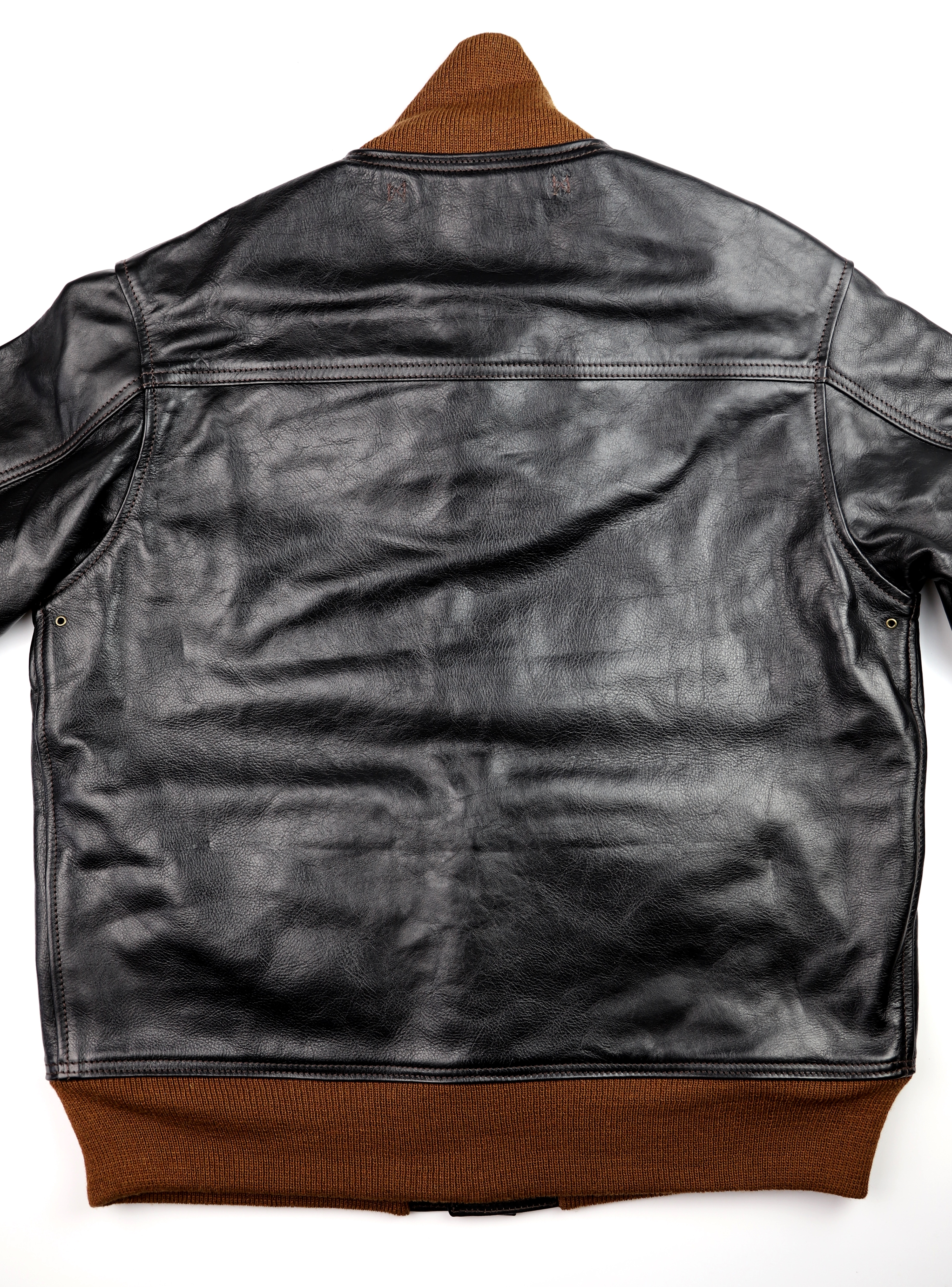 Aero A-1 Blackened Brown Vicenza Horsehide EMW back.jpg