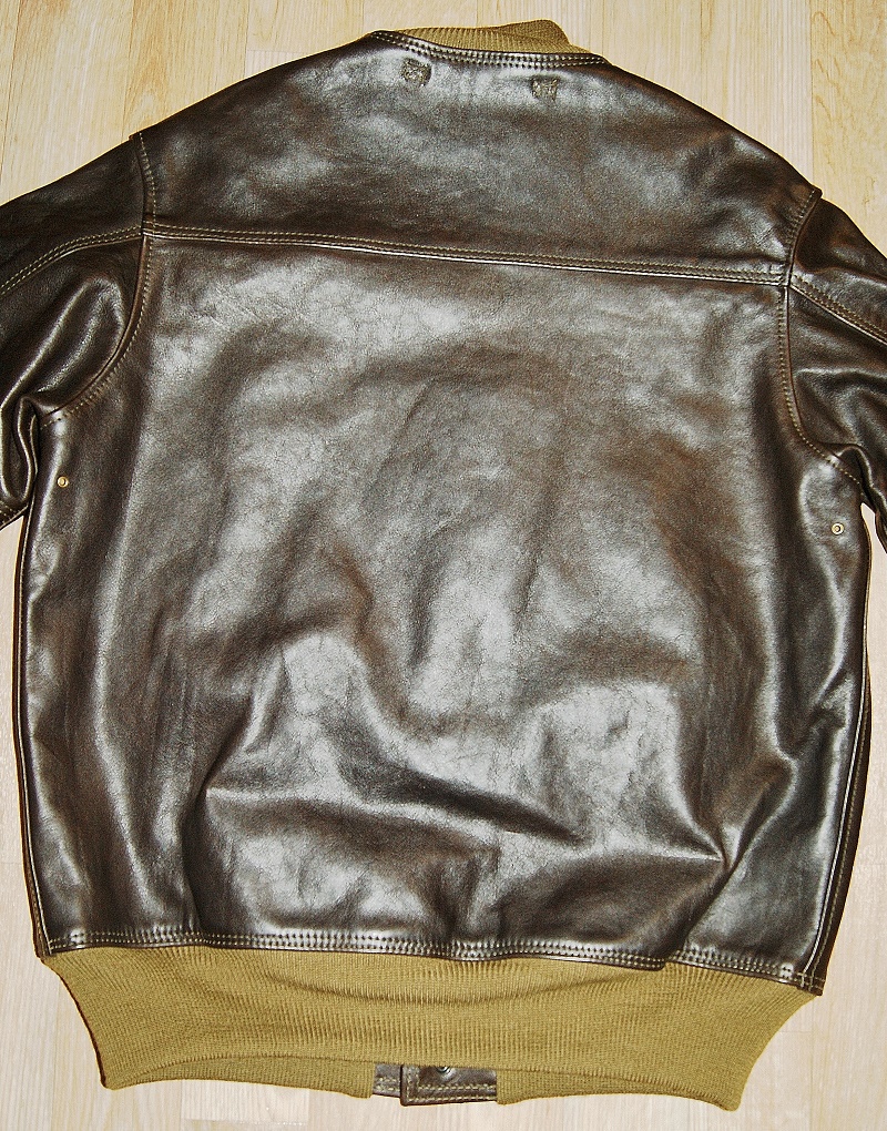 Aero A-1 Dark Seal Vicenza Horsehide back smaller.jpg