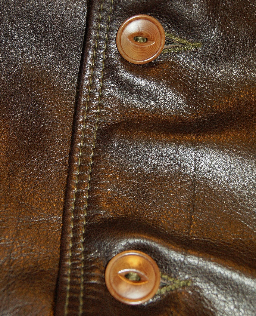 Aero A-1 Dark Seal Vicenza Horsehide buttons.jpg