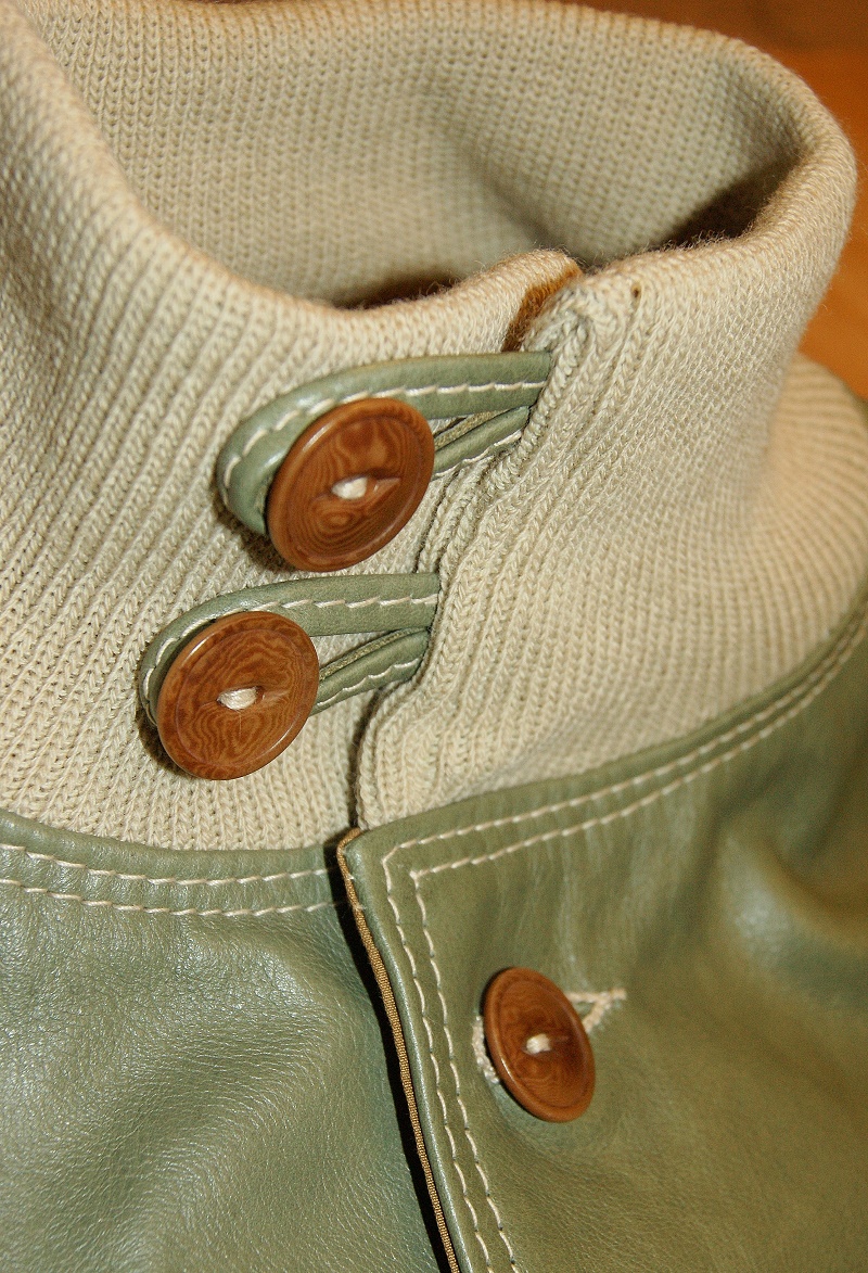 Aero A-1 Olive Vicenza Horsehide collar.jpg