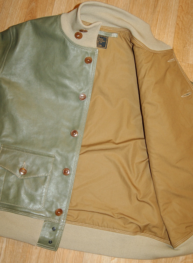 Aero A-1 Olive Vicenza Horsehide lining.jpg