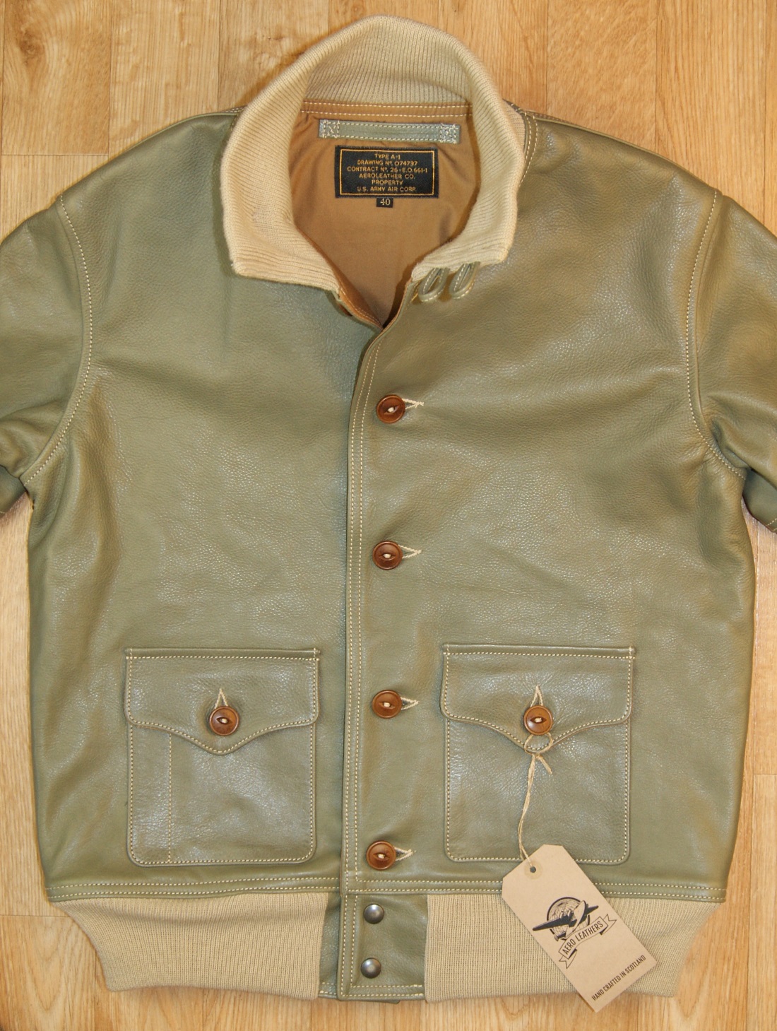 Aero A-1 Olive Vicenza Horsehide VQU front.jpg