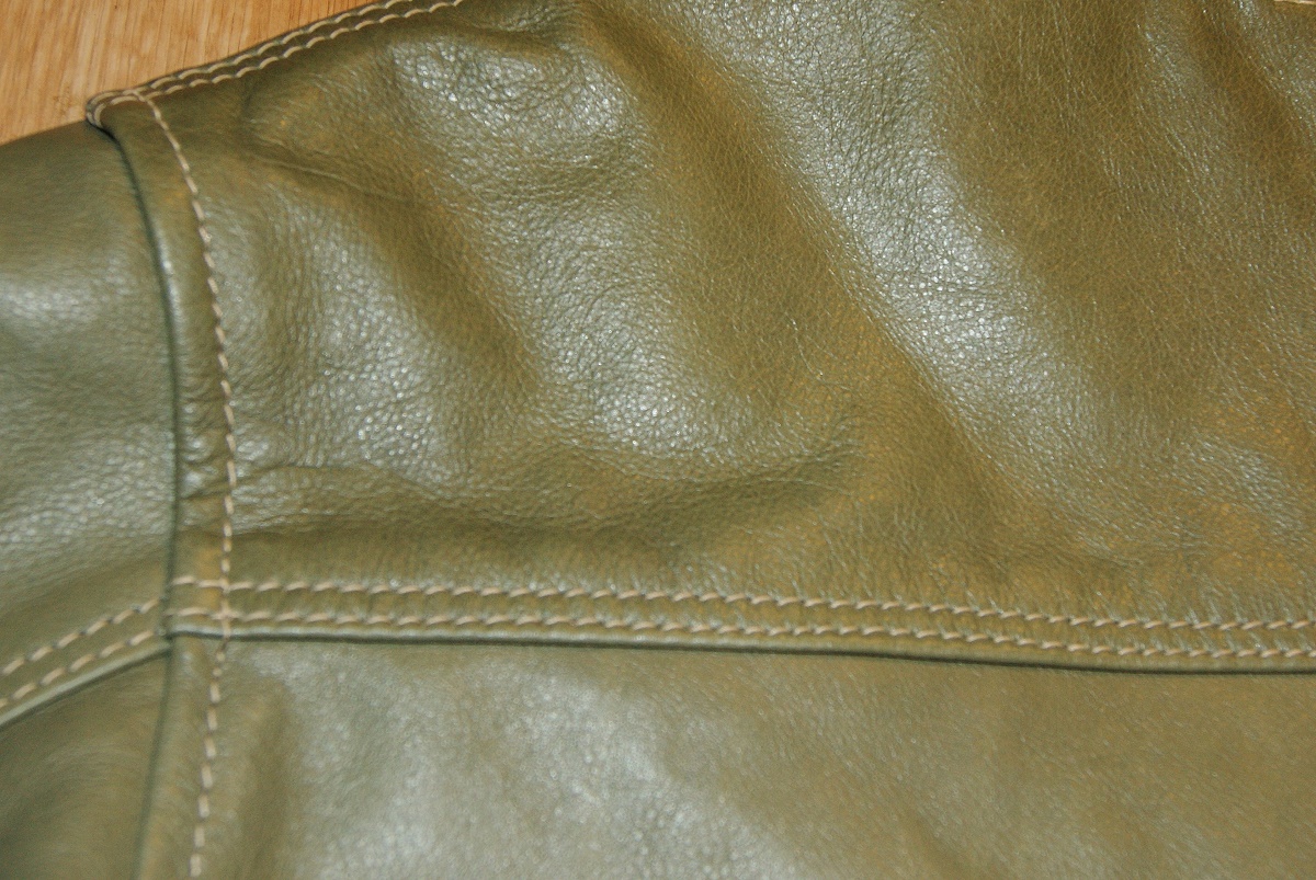 Aero A-1 Olive Vicenza Horsehide yoke.jpg