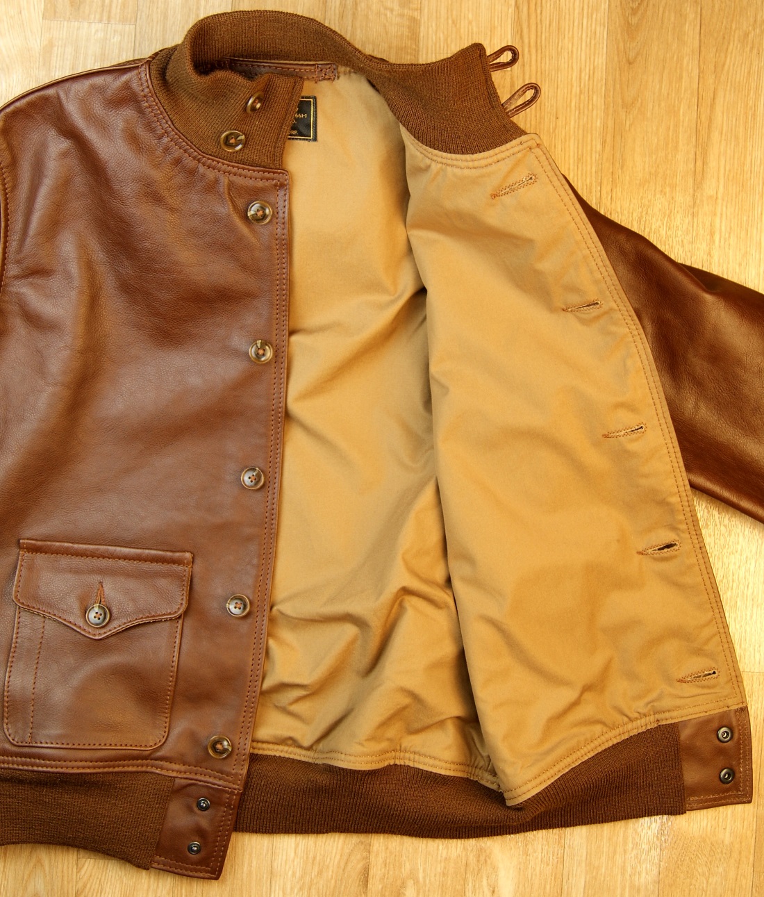 Aero A-1 Russet Vicenza Horsehide LER1 open lining.jpg