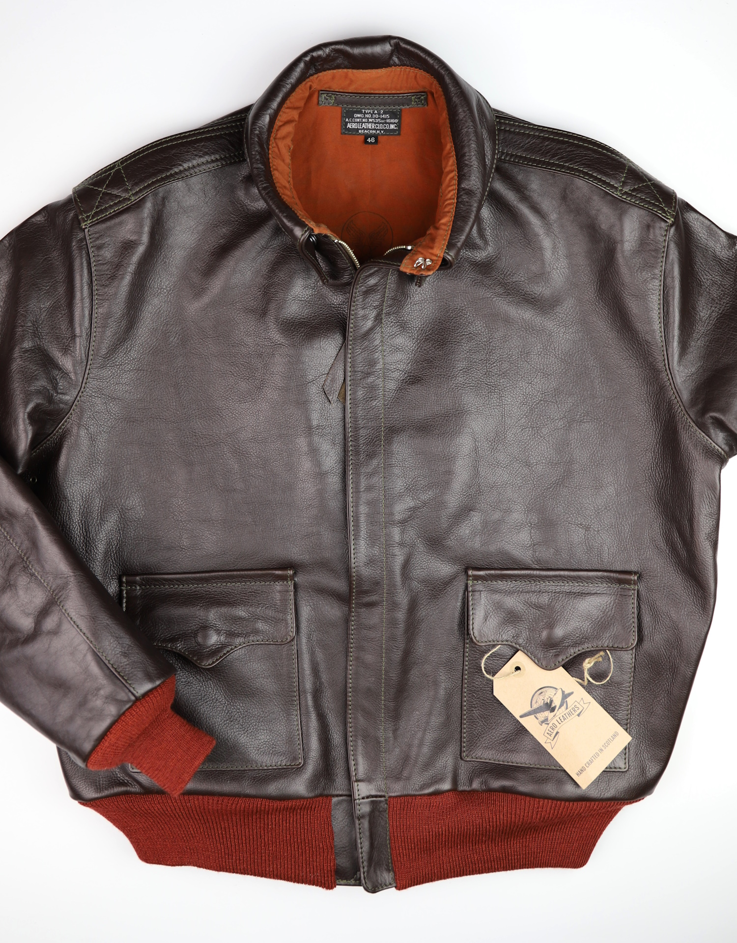 Aero A-2 16160 Dark Seal Vicenza Horsehide TG2 front.jpg