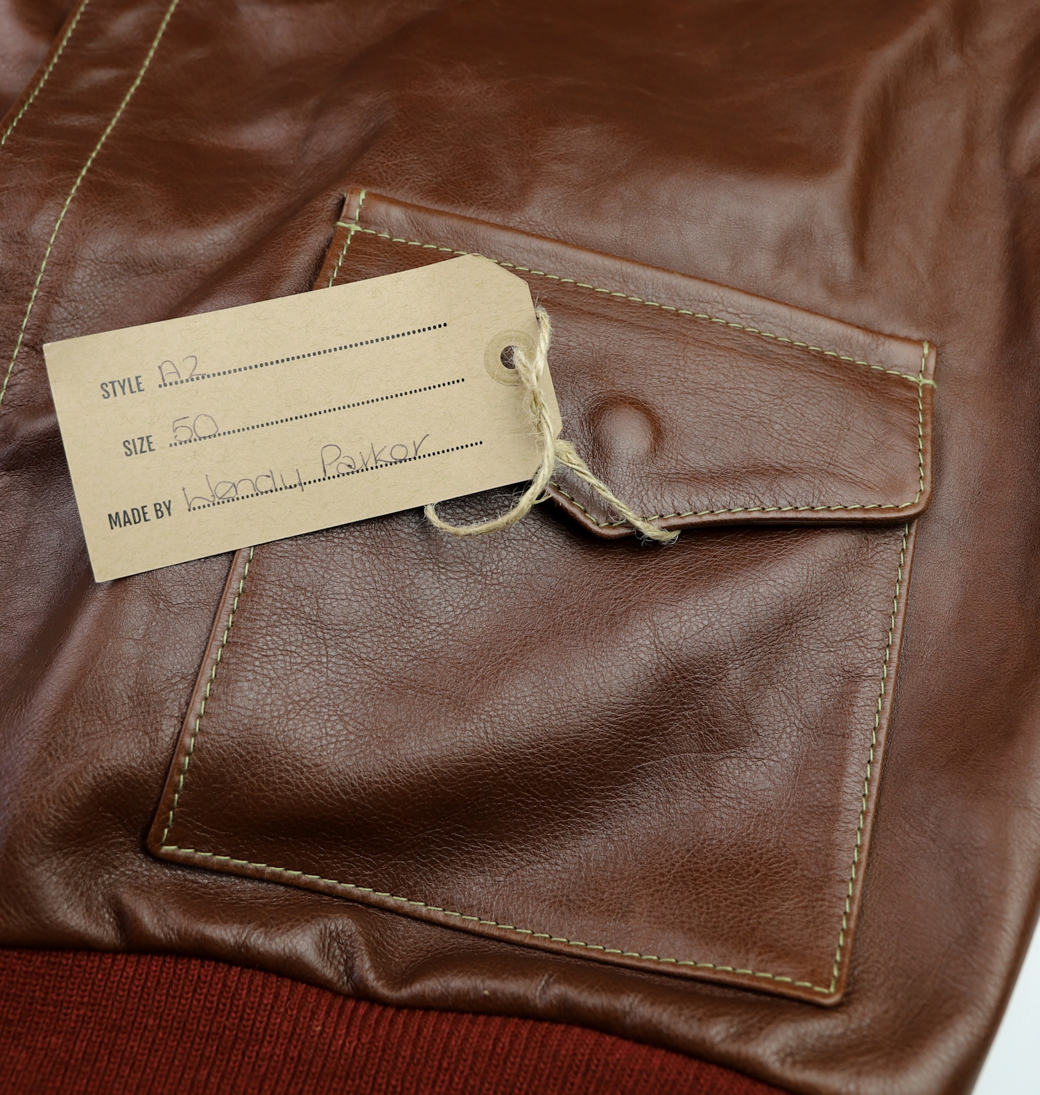 Aero A-2 18775 Russet Vicenza Horsehide AY2 name tag.jpg