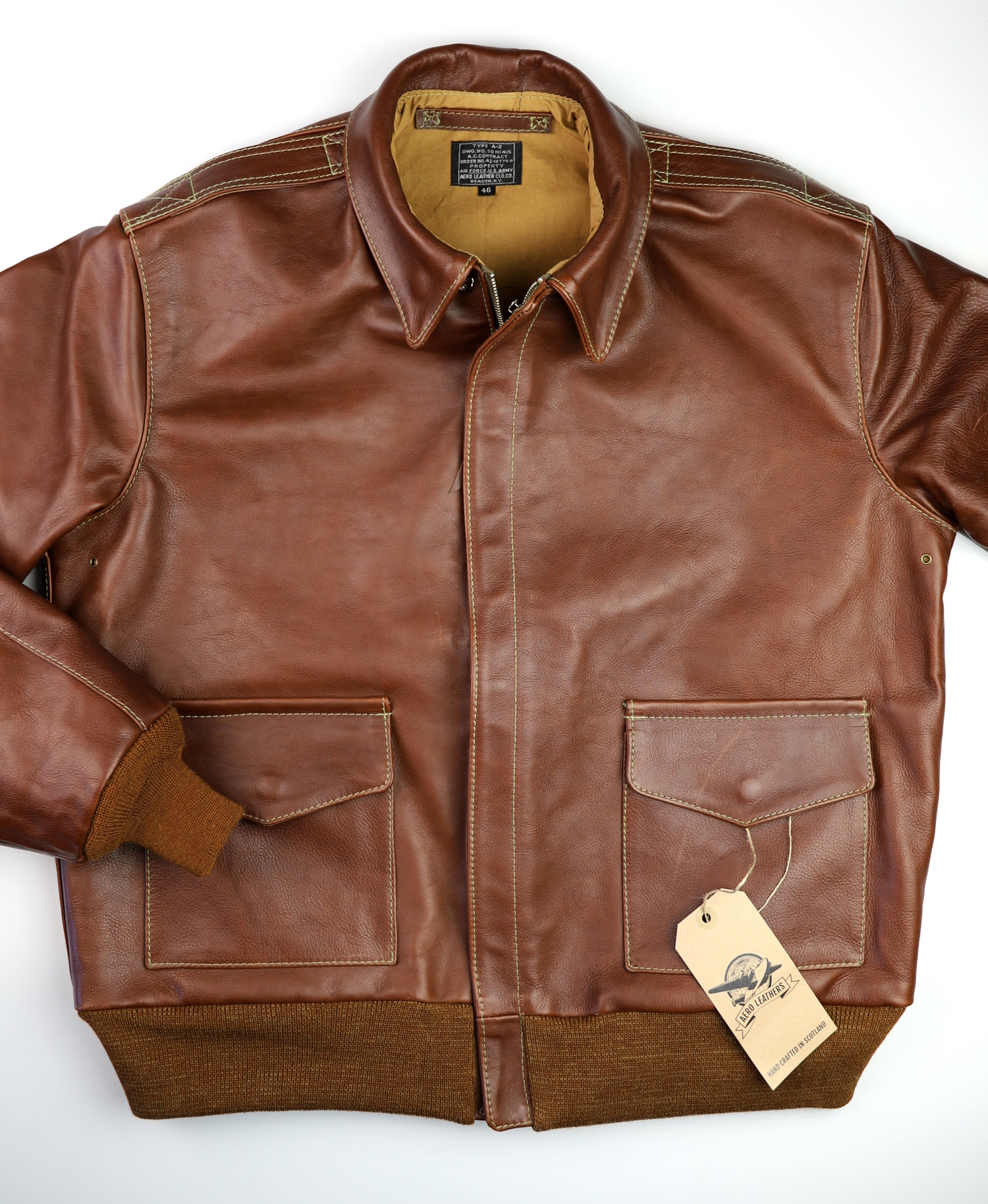 Aero A-2 18775 Russet Vicenza Horsehide UR8 front.jpg