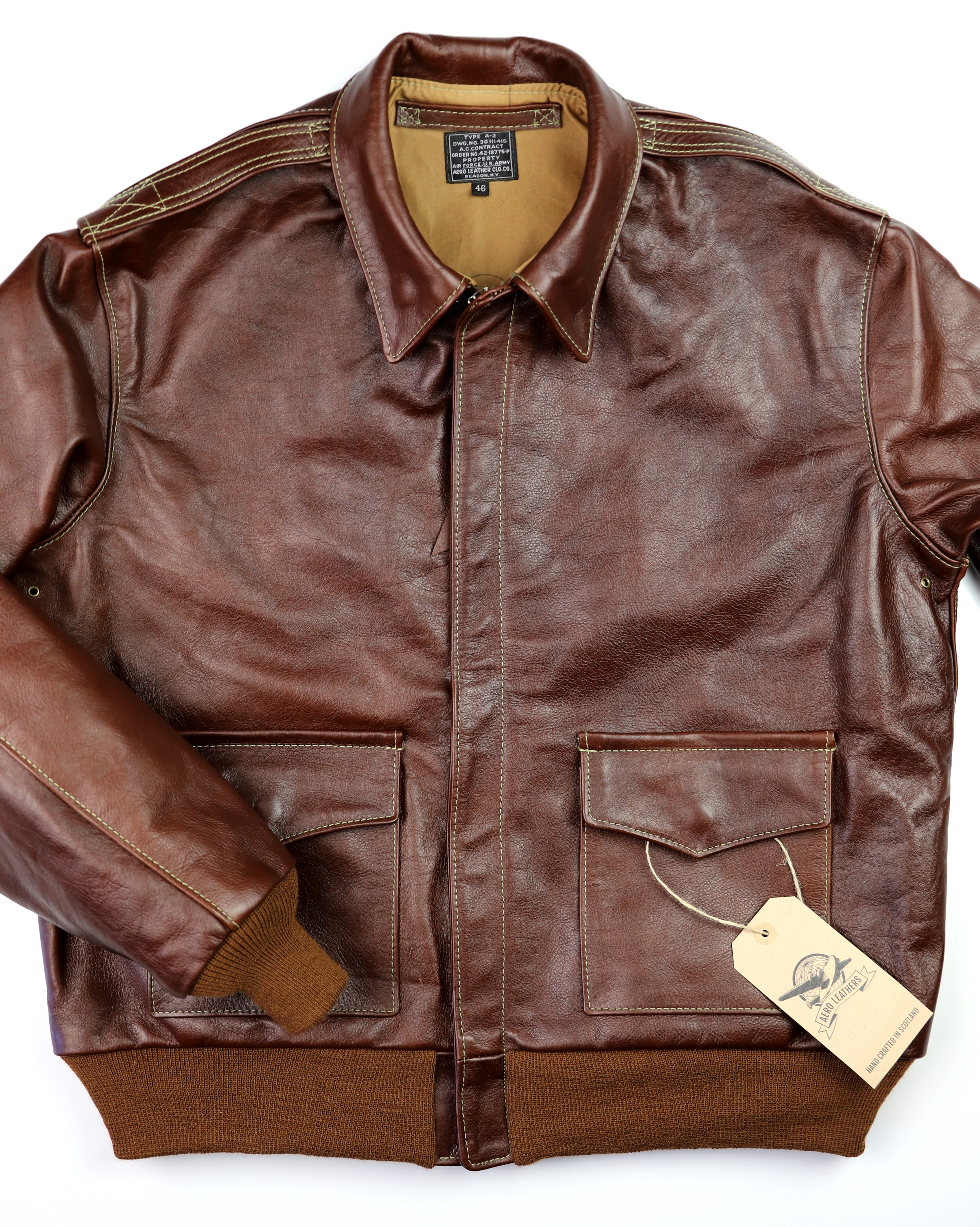 Aero A-2 18775 Russet Vicenza Horsehide VRJ front.jpg