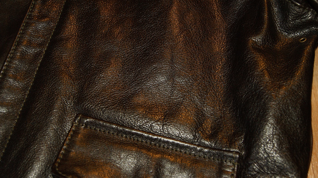 Aero A-2 38-1711 Dark Seal Vicenza Horsehide front grain.jpg