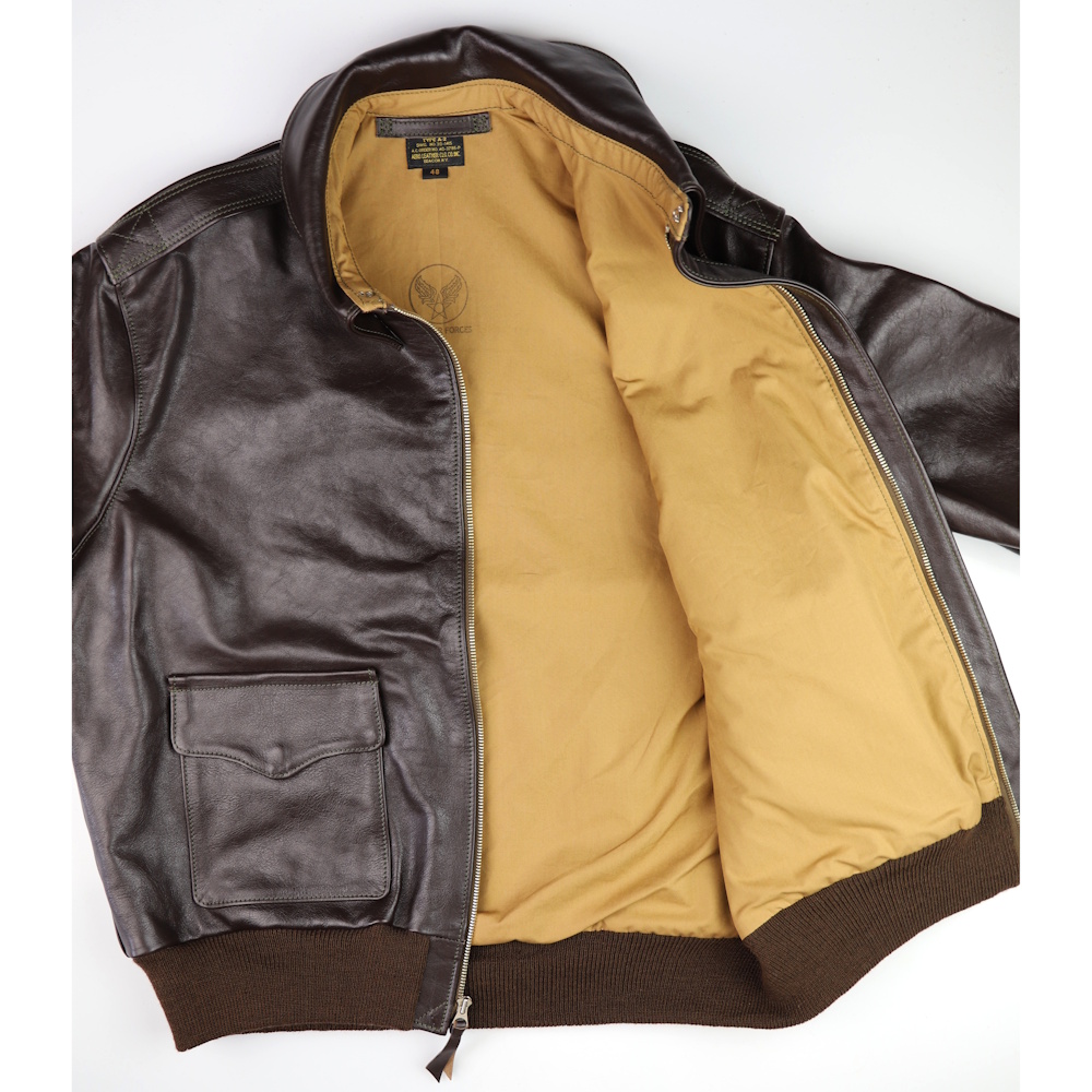 Aero A-2 40-3785-P Dark Seal Vicenza UH2 mustard cotton lining IG square.jpg