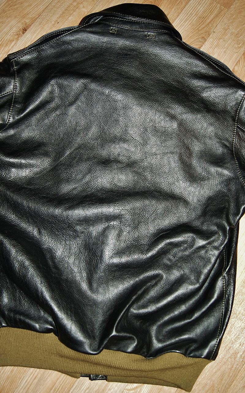 Aero A-2 Black Vicenza Horsehide back.jpg