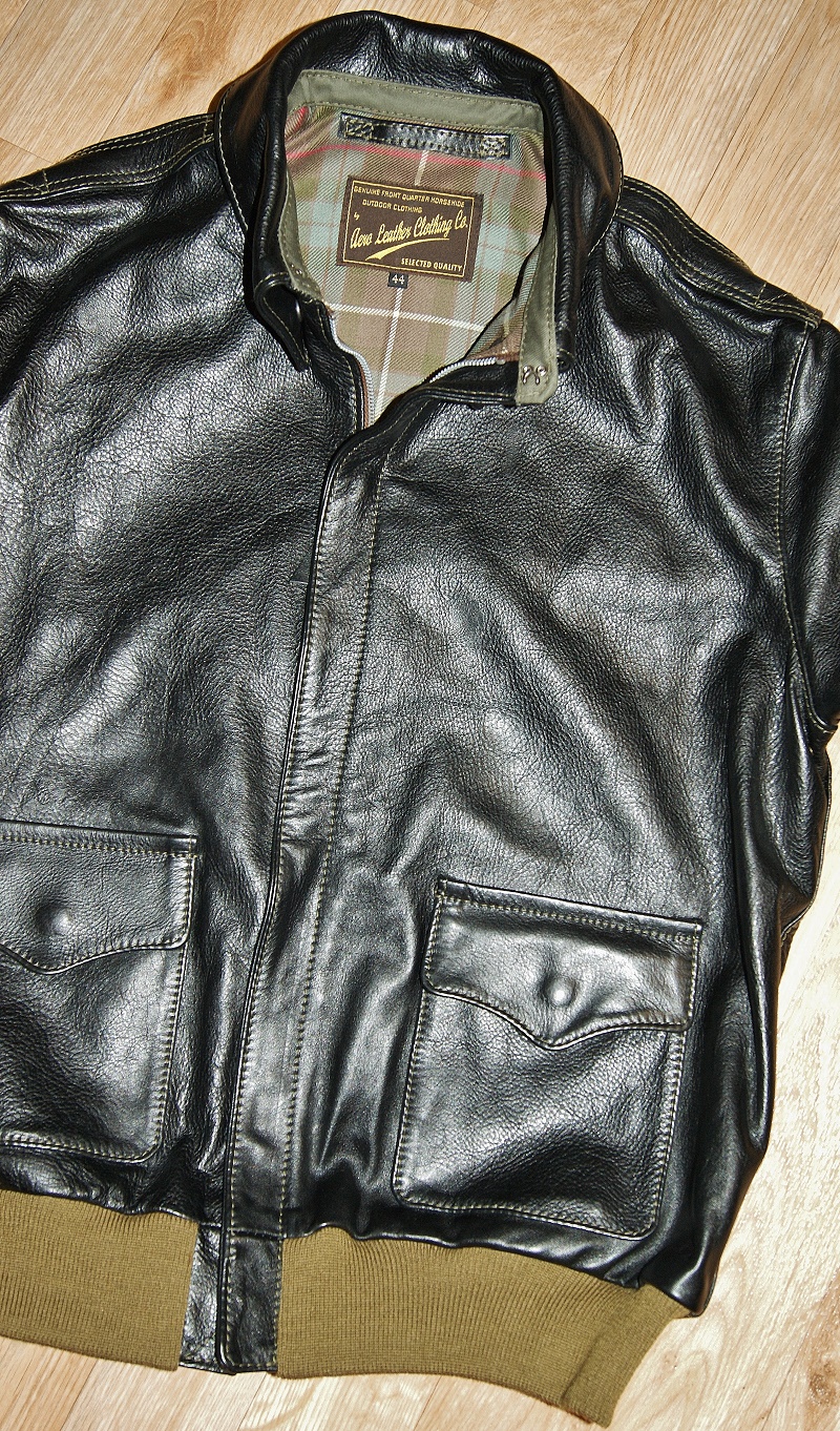 Aero A-2 Black Vicenza Horsehide front.jpg