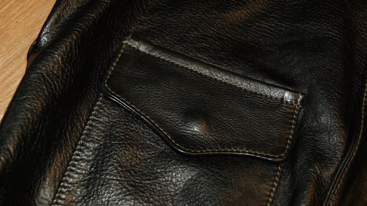 Aero A-2 Black Vicenza Horsehide patch pocket.jpg