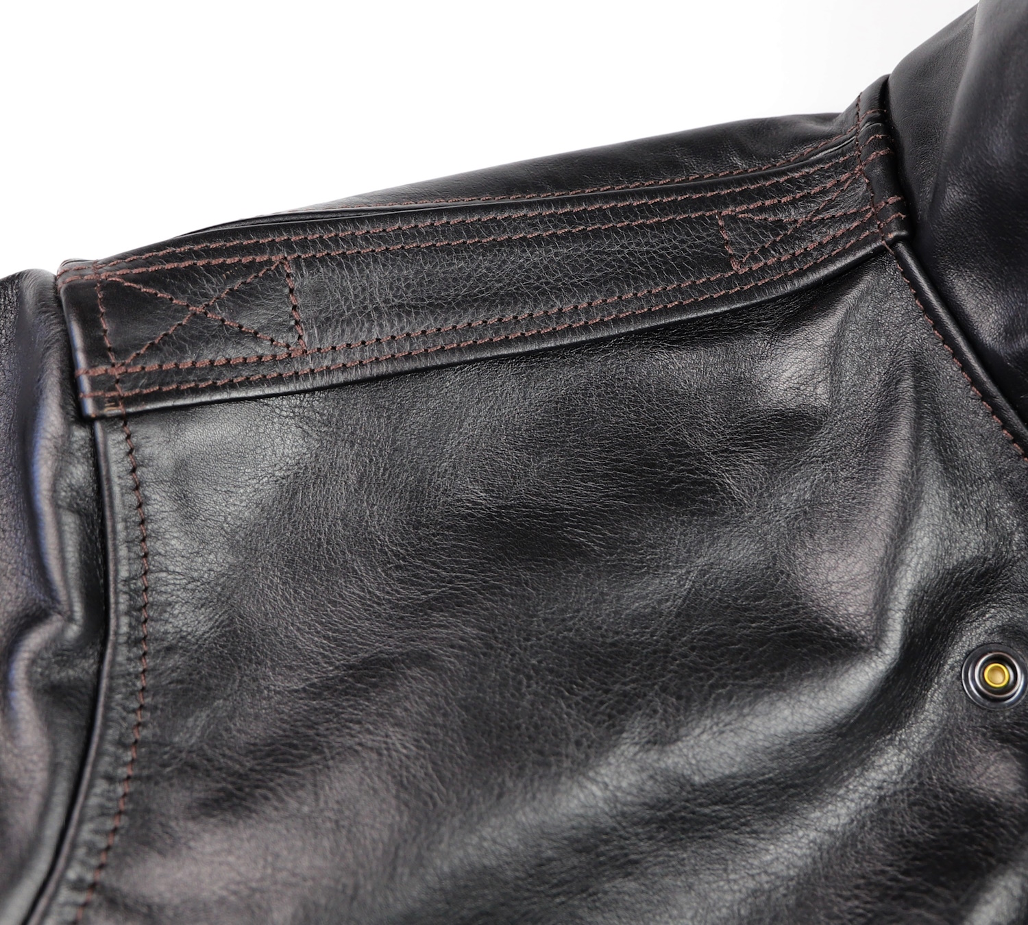 Aero A-2 Bronco Blackened Brown Vicenza Horsehide UN7 epaulet.jpg