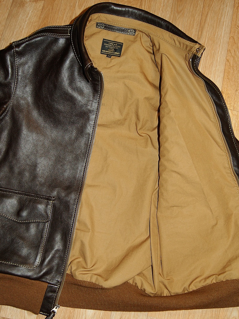 Aero A-2 Dark Seal Vicenza Horsehide lining.jpg