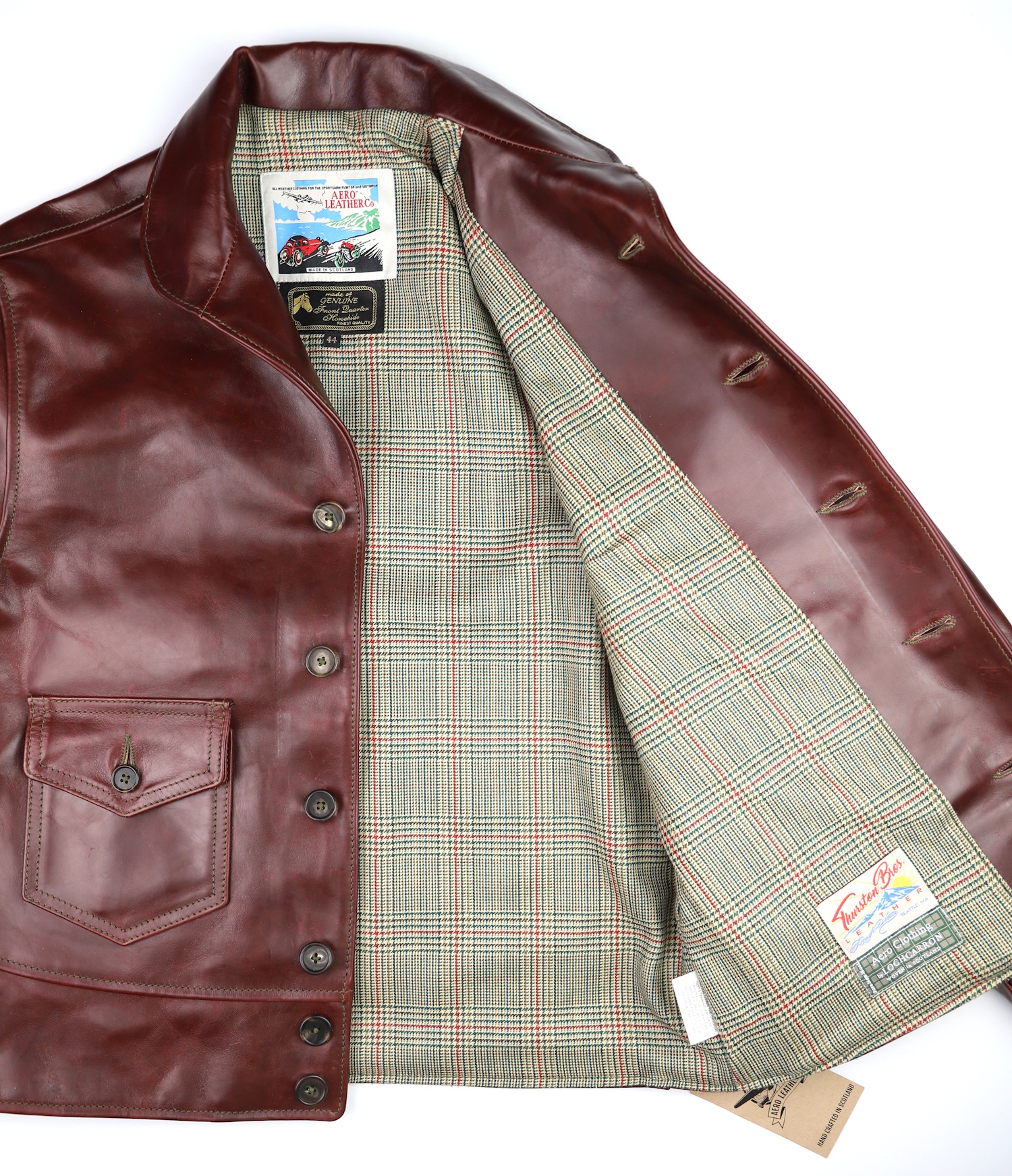 Aero Aeromarine Cherry CXL FQHH Minto Check Tweed lining.jpg