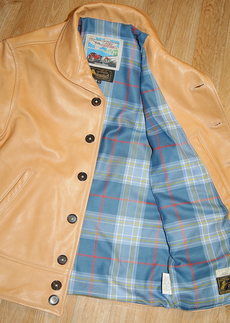 Aero Aeromarine Natural Vicenza Horsehide Musselburgh tartan lining smaller.jpg