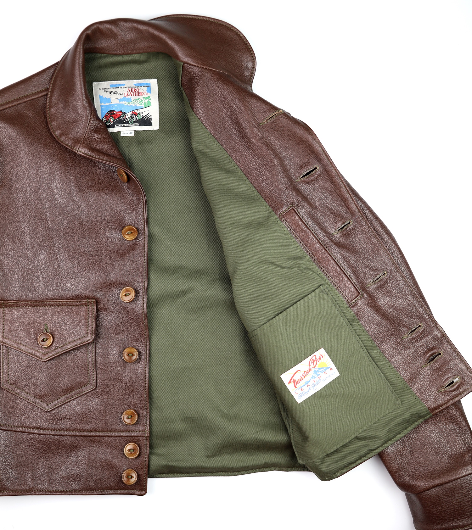 Aero Aeromarine Russet Goatskin HP2 olive cotton drill lining.jpg