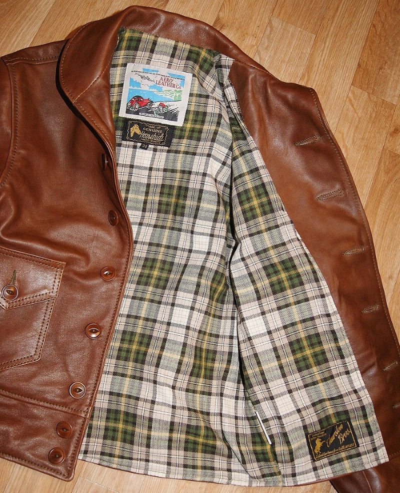 Aero Aeromarine Russet Vicenza Horsehide Cheviot Check cotton liningsmaller.jpg