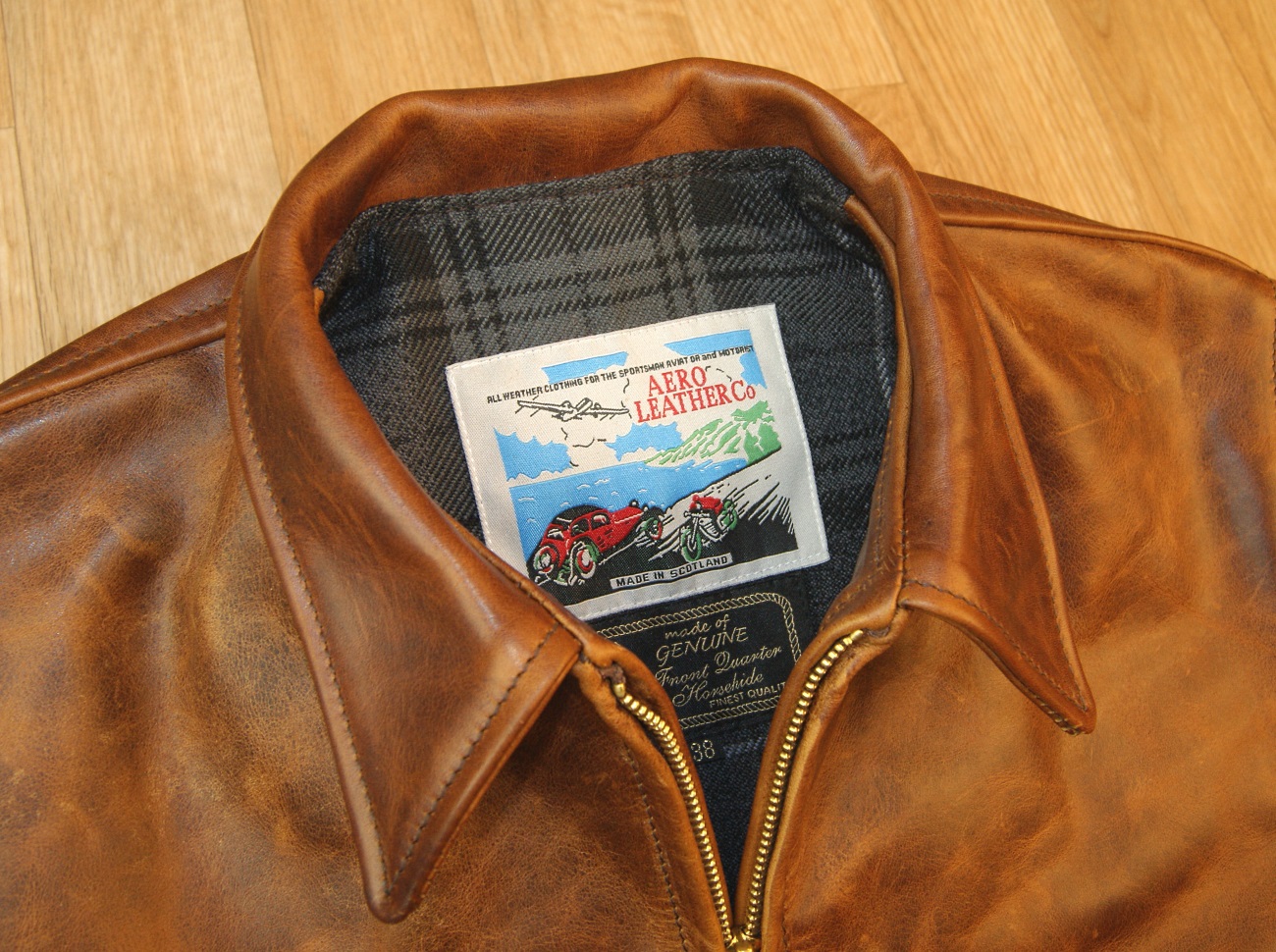 Aero August Battered Tan Horsehide BW22 tag.jpg