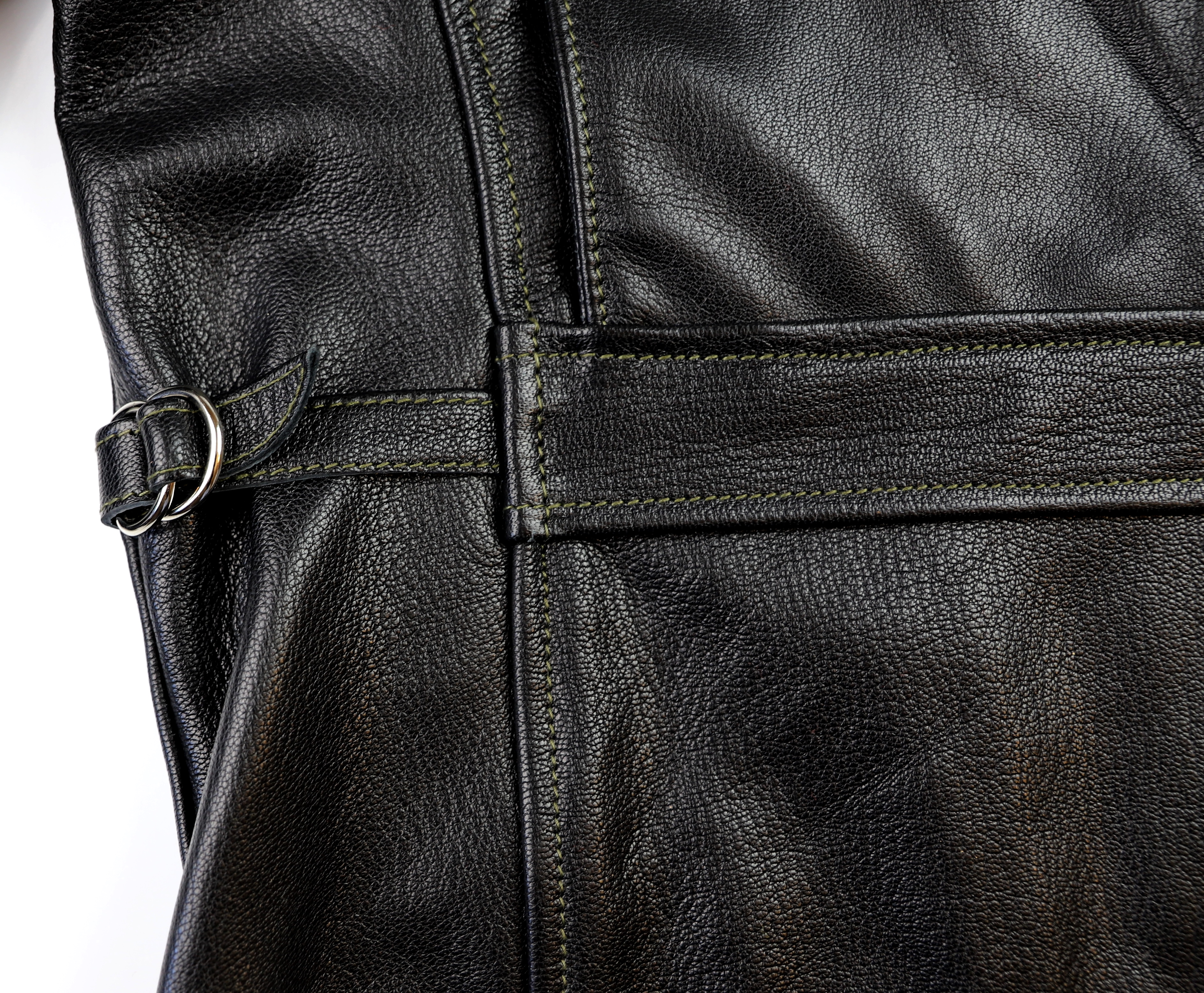 Aero August Black Goatskin side cinch.jpg