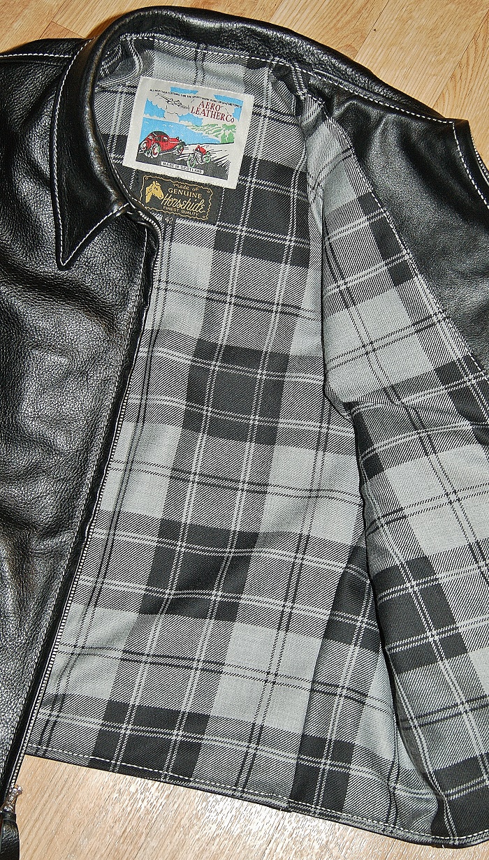 Aero August Black Vicenza Horsehide Douglas Grey tartan lining.jpg