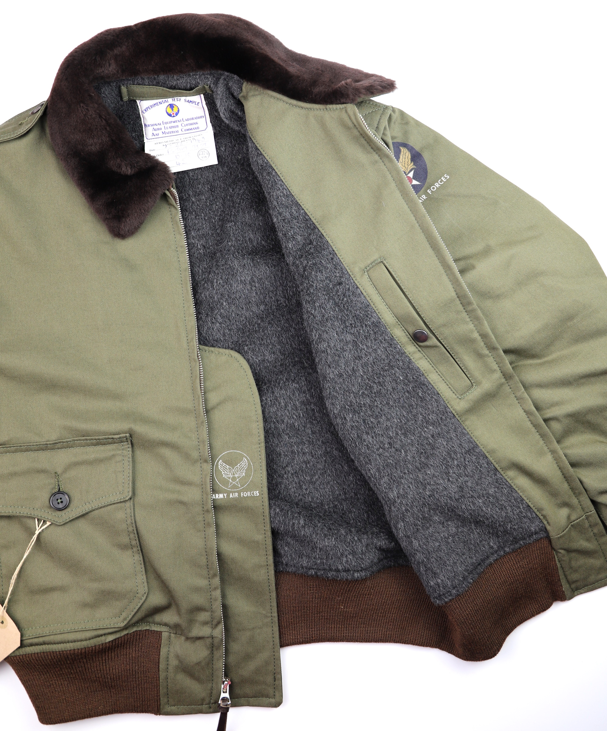 Aero B-10 with Dark Brown fur collar grey alpaca lining.jpg