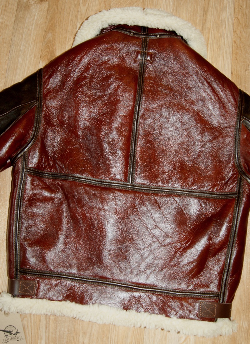 Aero B-3 Redskin Shearling Dark Seal Vicenza Horsehide size 40 back.jpg