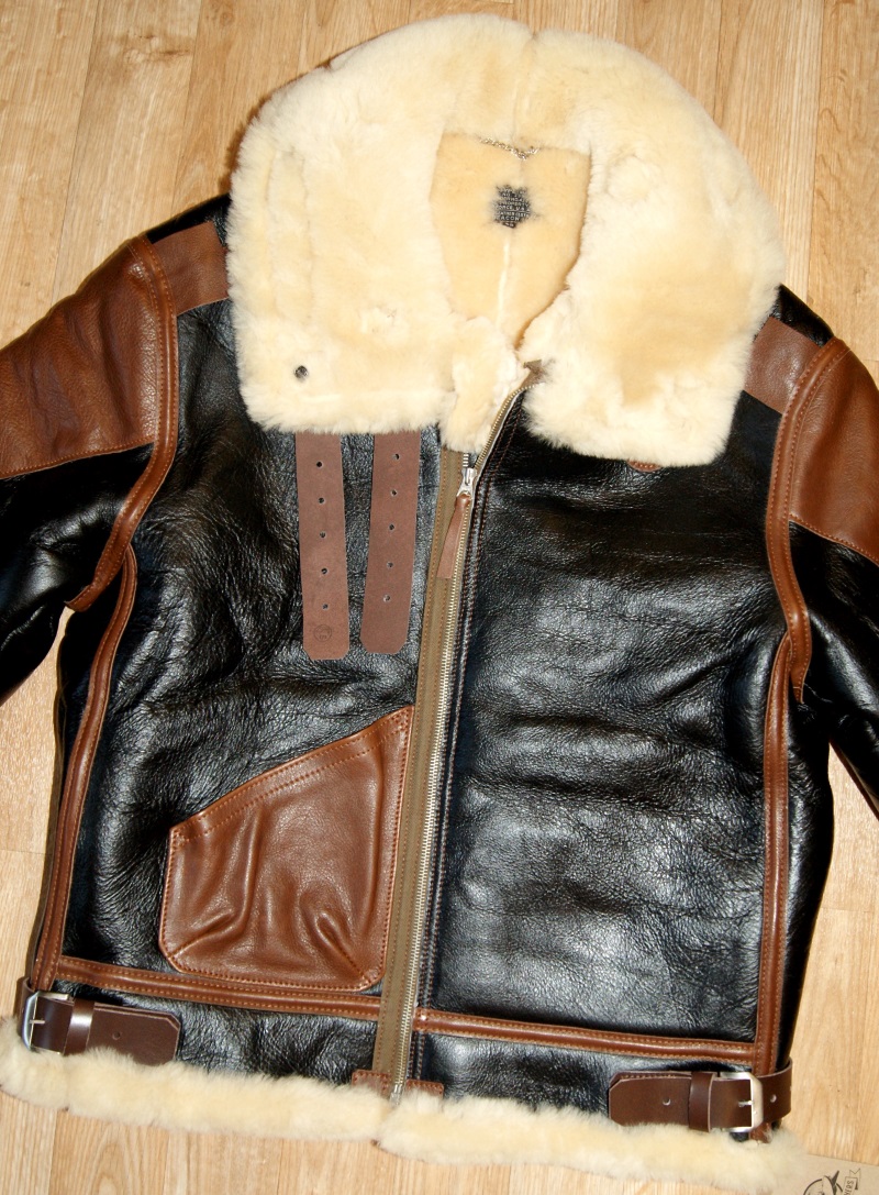 Aero B-3 Seal Brown Shearling Russet Vicenza trim size 42 front.jpg