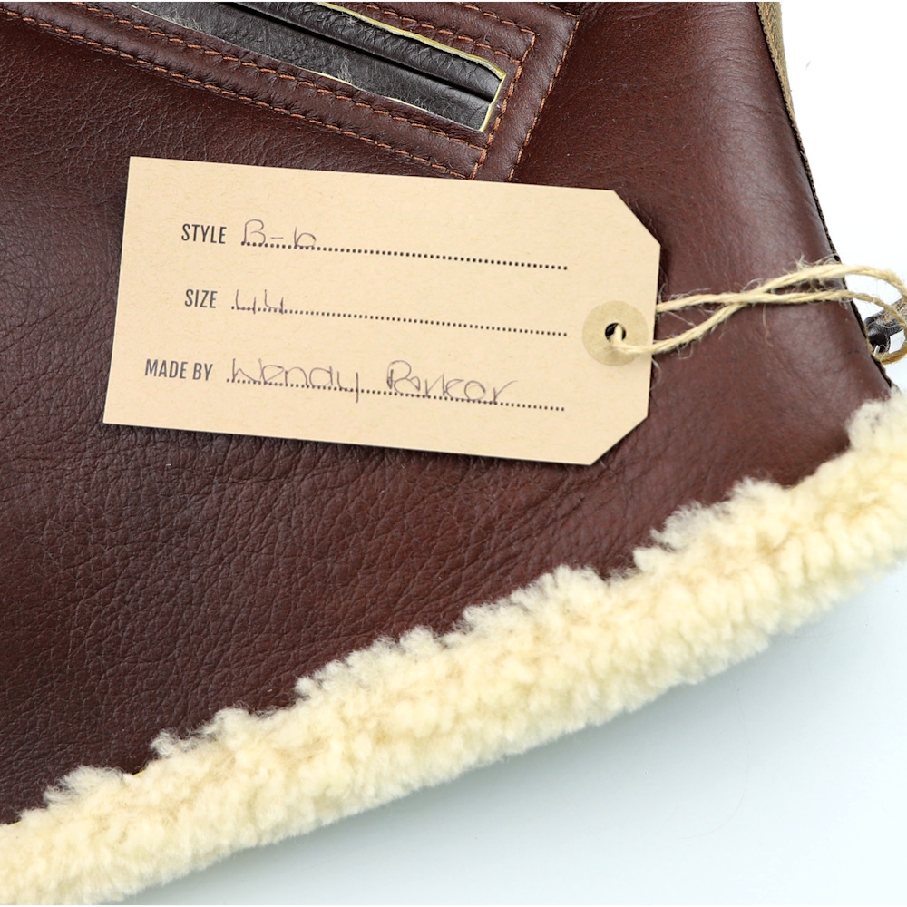 Aero B-6 Redskin Dark Seal horsehide trim RV44 name tag IG square.jpg