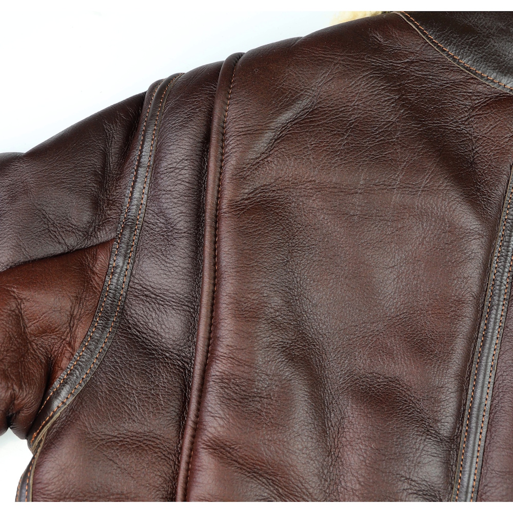 Aero B-6 Redskin Dark Seal horsehide trim RV44 upper back IG square.jpg