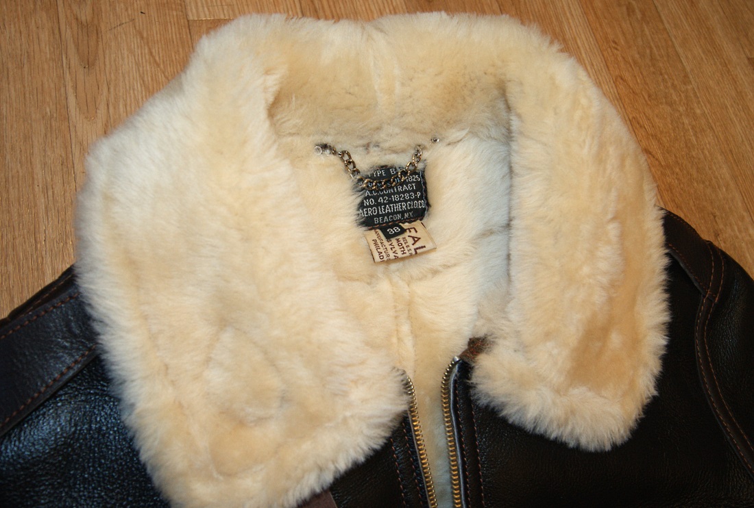 Aero B-6 Seal Brown Shearling with Dark Seal Vicenza trim size 38 UT9 tag.jpg