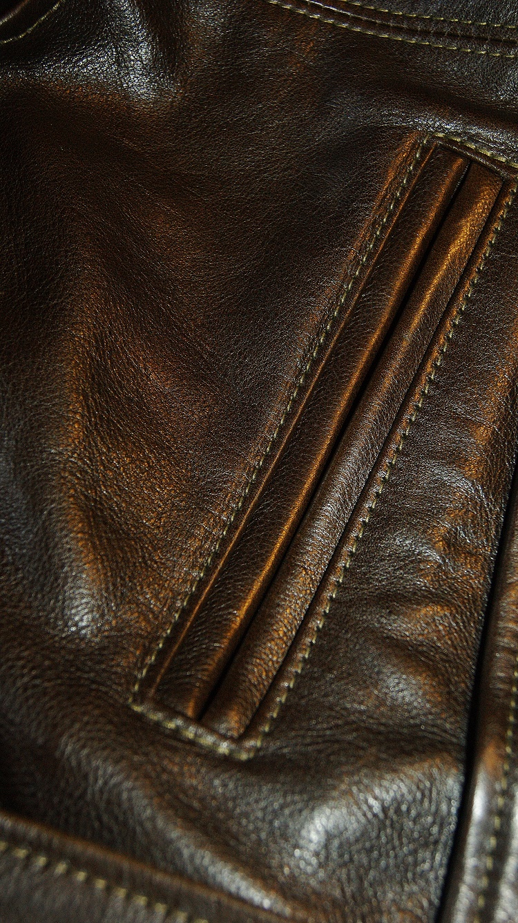 Aero Barnstormer Dark Seal Vicenza Horsehide chest pocket.jpg