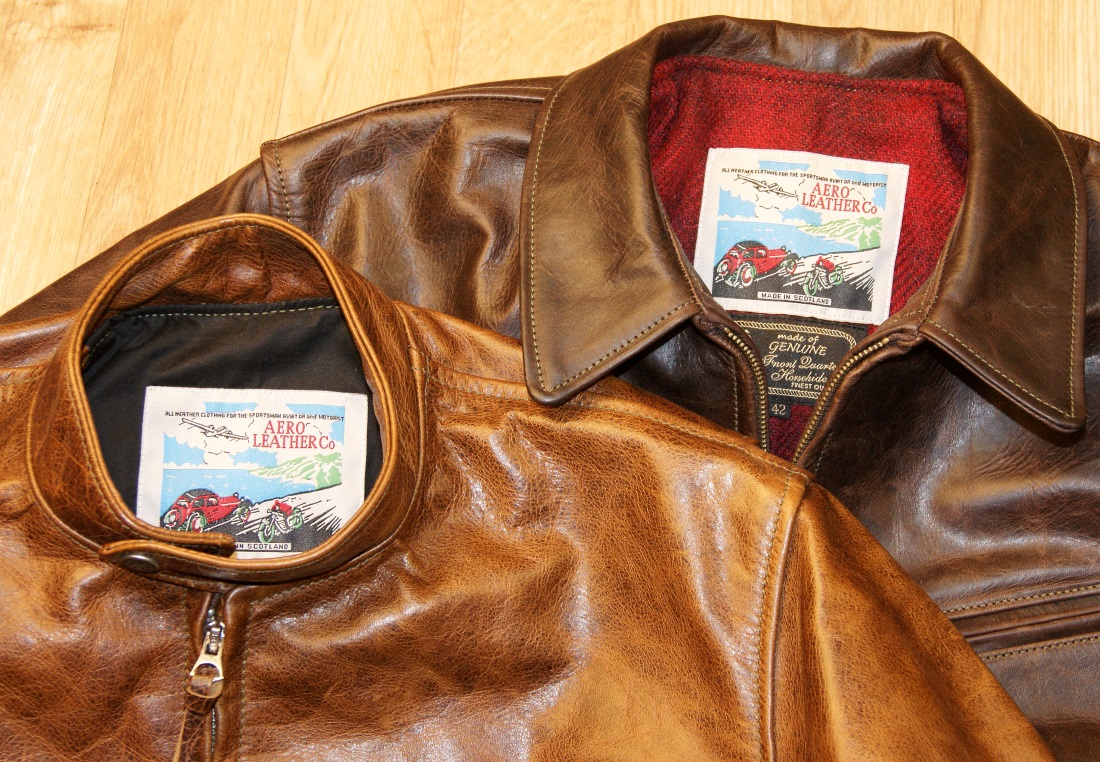 Aero Battered Tan and Battered Seal jackets 1.jpg